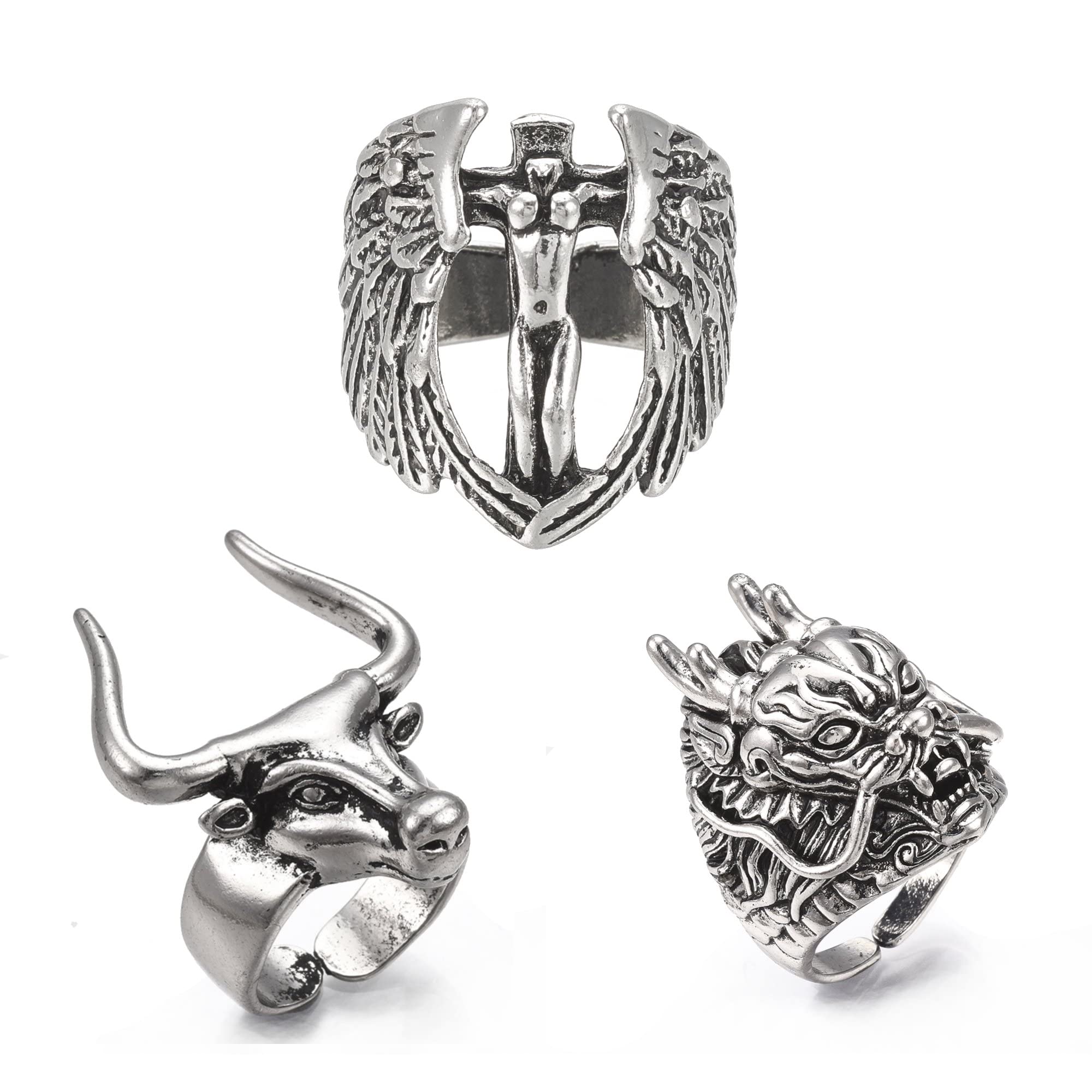 Via Mazzini Alloy Punk Bikers Ring Pack For Men And Boys Adjustable Free Size (Ring0739) Set Of 3 Pcs (B0C1SDPQWL) Amazon Price History, Amazon Price Tracker