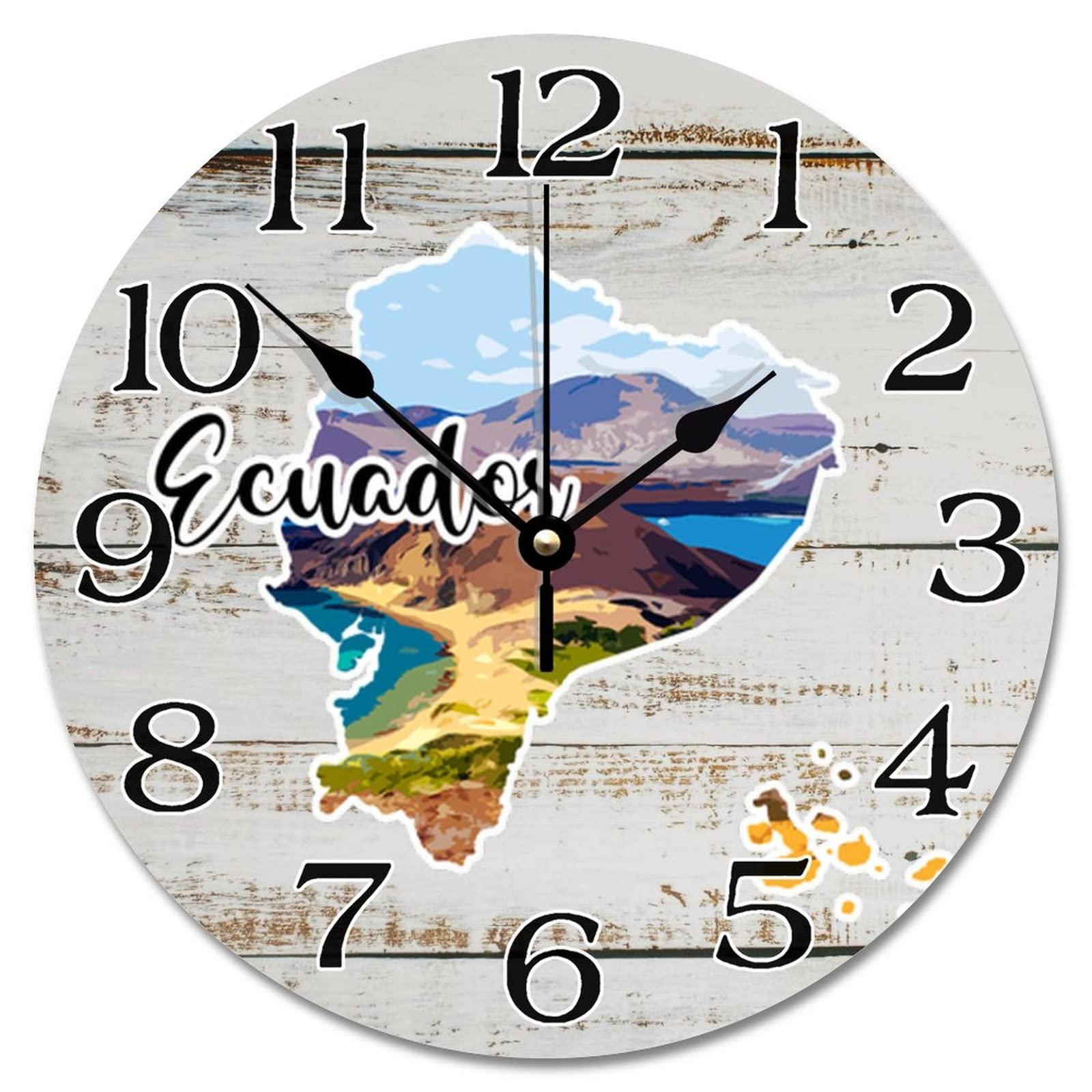 Horloge murale silencieuse Équateur sans tic-tac pour sommeil paisible