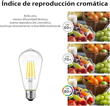 LVWIT LED Filament Bulbs ST64 E27 (Fat Cap) – 8W Equivalent to 60W, 806 Lumens, Warm White 2700K, Retro Vintage Bulb, Non-Dimmable – Pack of 6 Units