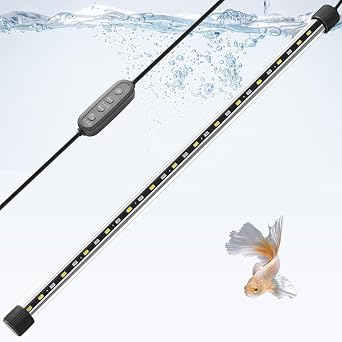 FEDOUR 38CM Submersible Aquarium LED Light, 24/7 Mode Fish Tank Light with Timer&10-Level Brightness, 3 Colors & 3 Lighting Modes Light for 40-55cm Fish Tanks [Energy Class F]