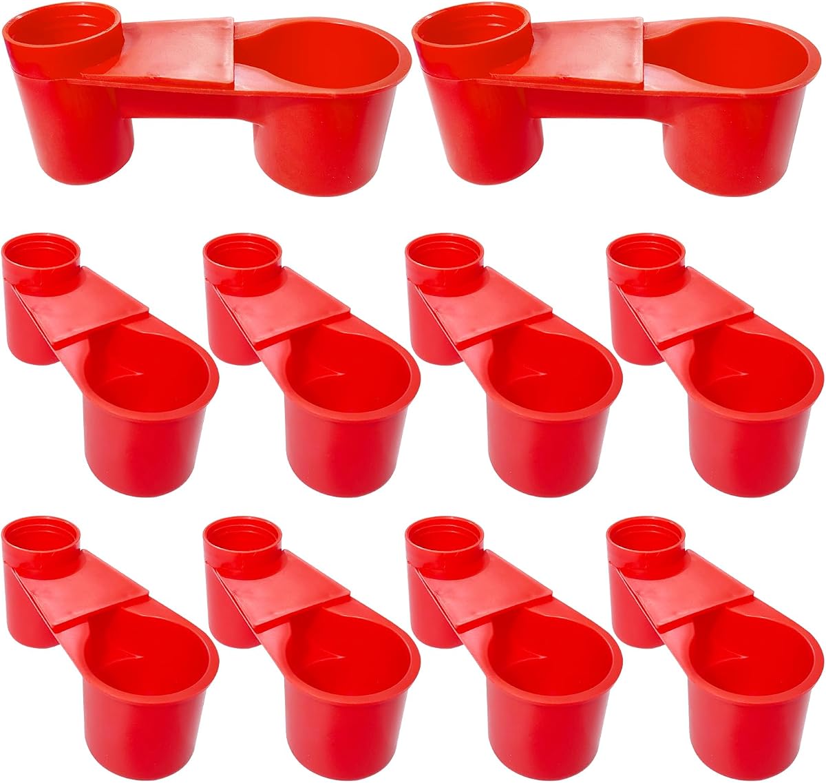 10 bebederos para pájaros, alimentador de plástico para refrescos, botella de agua, taza, botella de agua para palomas, alimentador para jaula para pollos, palomas y pájaros (plásticos, 10 unidades)
