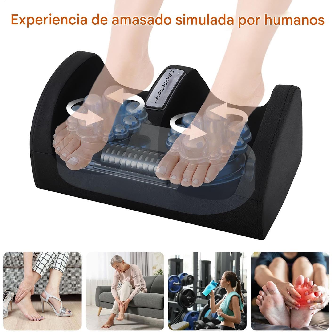 Masajeador de Pies Técnica de Amasado Profundo con Masajeador Eléctrico de | Dispositivo Relajante de Cuidado Corporal para Pantorrillas y Plantares Unisex en Casa
