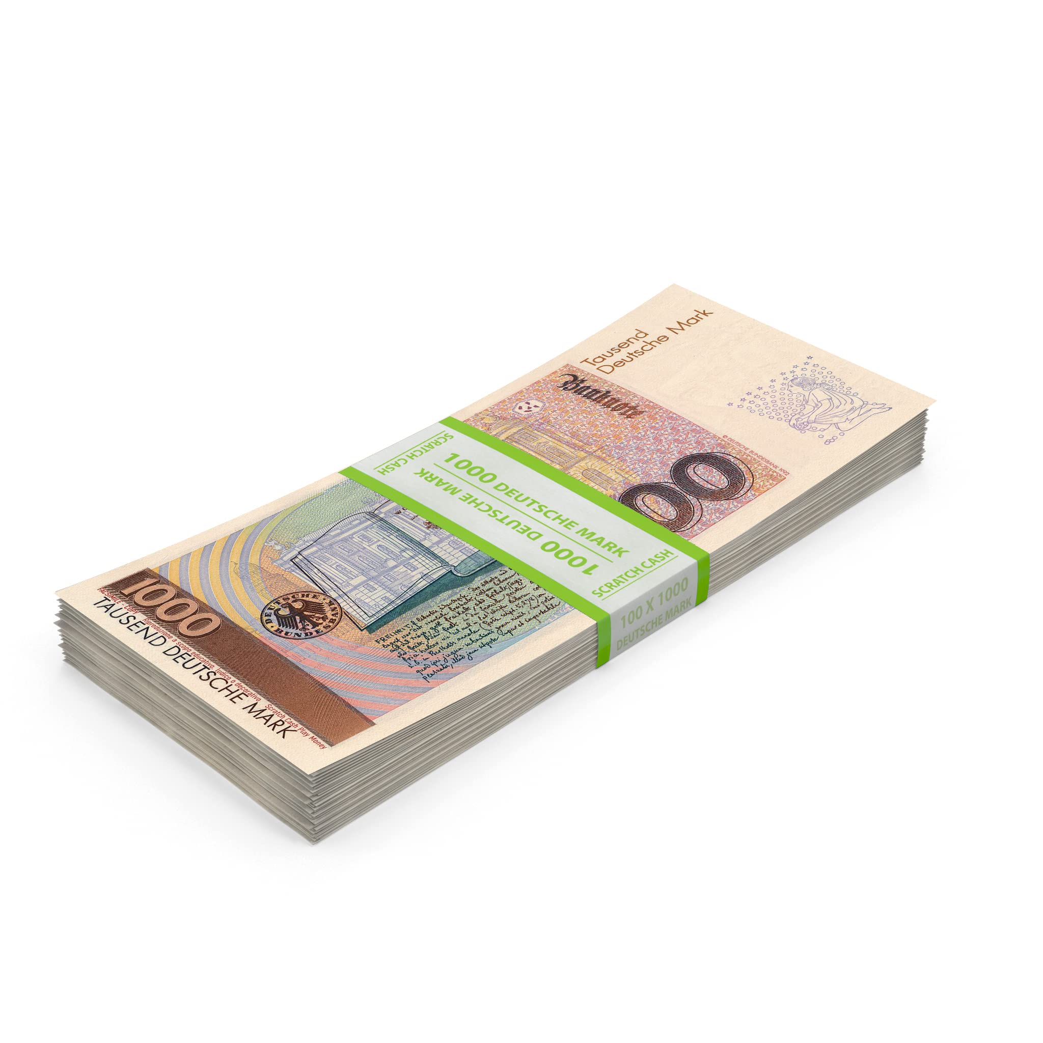 Scratch Cash 100 x 1.000 DM Marks Pieniądze na grę (rzeczywista wielkość)