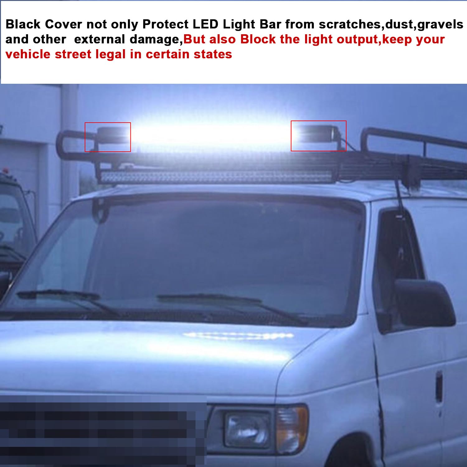 Copertura protettiva per barra luminosa a LED da 106,7 cm, in policarbonato nero, per guida dritta e curva, per luci fuoristrada, impermeabile, antipolvere, antigraffio, antiurto, per ATV, SUV, camion