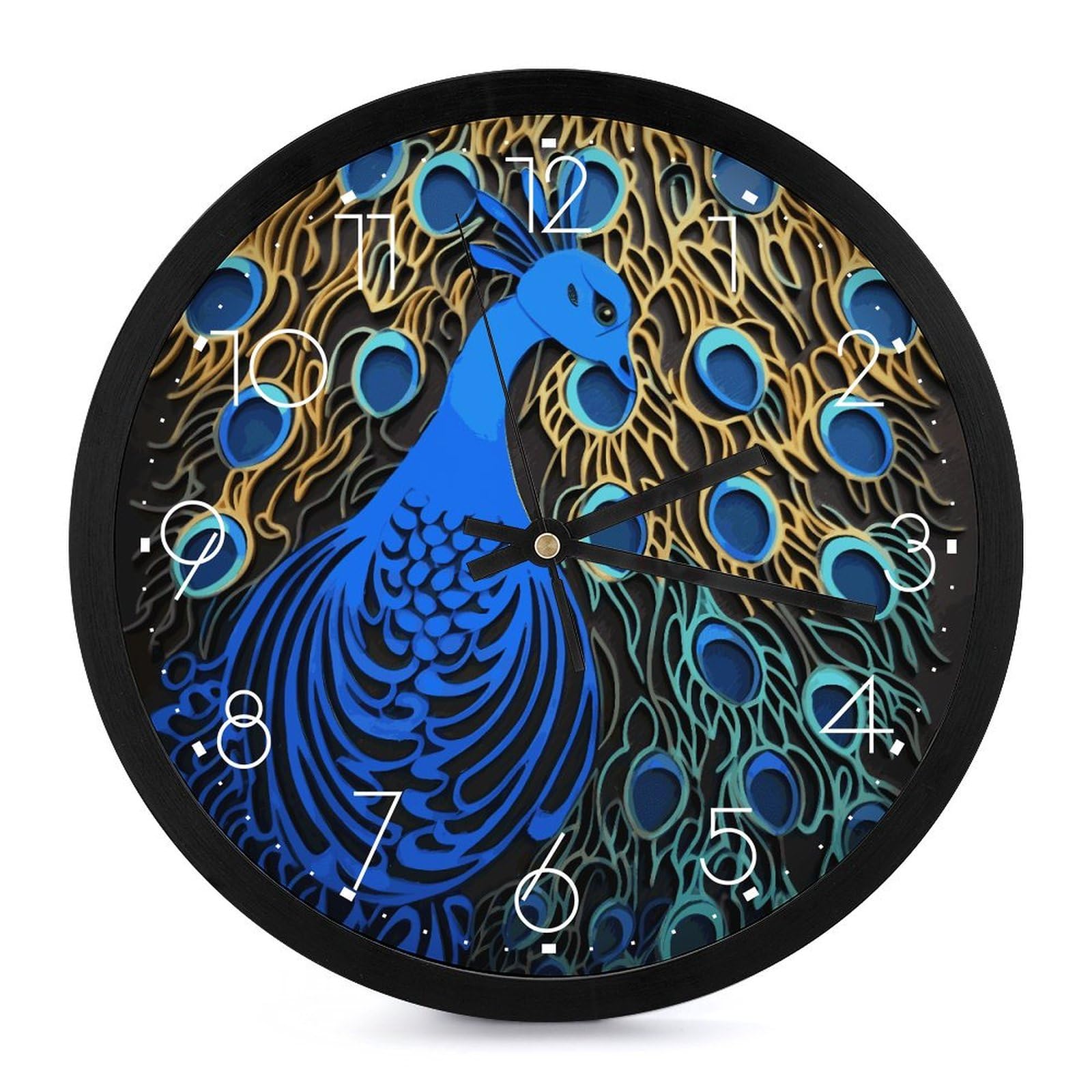 Horloge murale décorative paon de 25,4 cm, une idée cadeau moderne