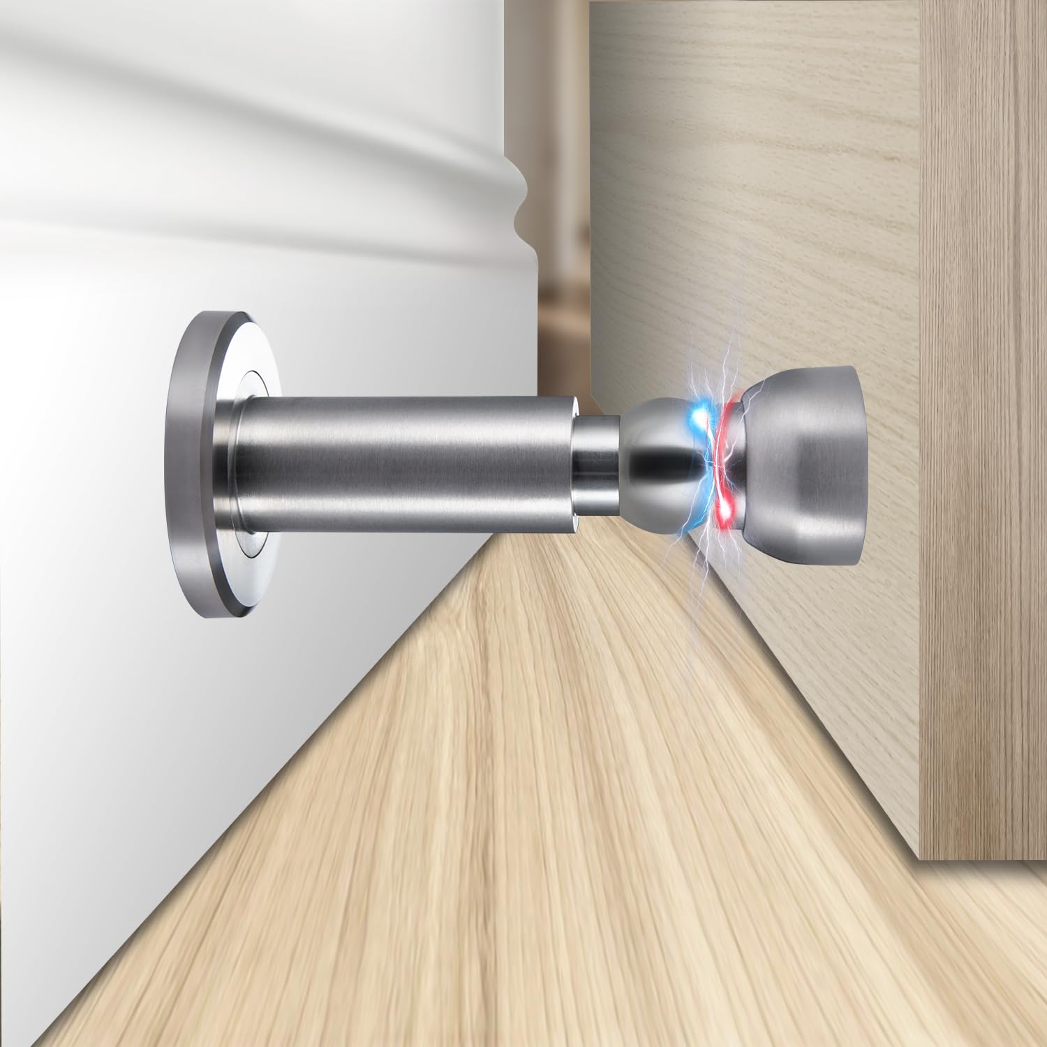 Topes de puerta – Tope magnético de alta resistencia para pared e inferior de puerta – Tope de puerta ajustable de alta calidad con diseño resistente al viento, fabricado con acero inoxidable SUS304