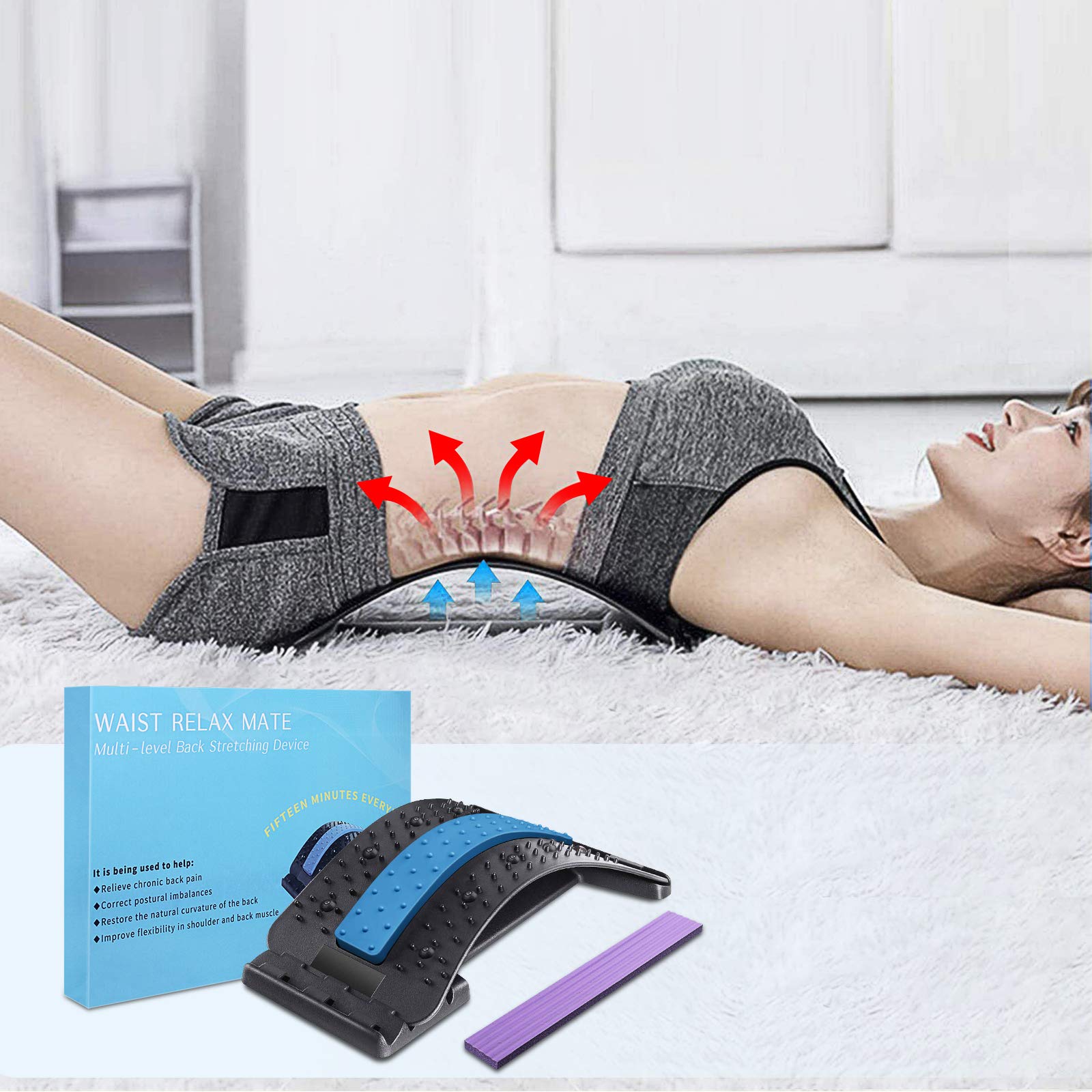 Appareil De Stretching Lombaire - Coussin D'étirement Pour Dos, Supporte 150 Kg