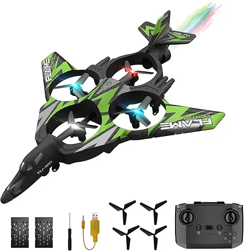 Jet Fighter Stunt RC Avión 2023 con aerosol, aviones de control remoto para niños de 8 a 12 años, dron para niños de 8 a 12 años, juguetes de regalo