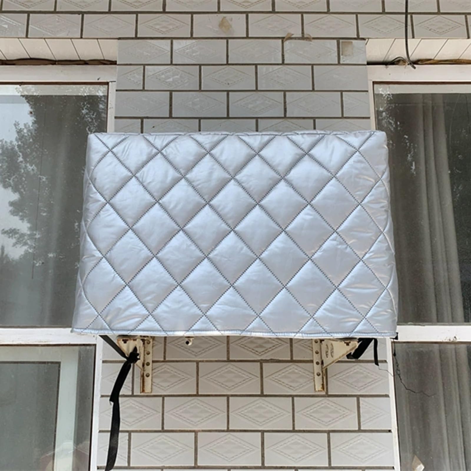 Copri Condizionatore Trapuntata, Copertura per Condizionatore Esterno in Tessuto Oxford a 5 Strati, Copertura Climatizzatore Esterno Invernale Anti-invecchiamento(98x40x75cm/39x16x30in)