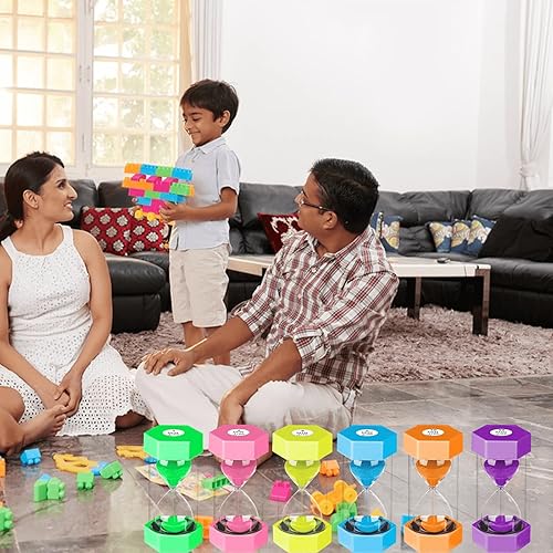 Miniatura 3 de Temporizadores de arena para niños, reloj de arena acrílico de 12351030 minutos, reloj de arena de plástico colorido para aula, juegos, cocina