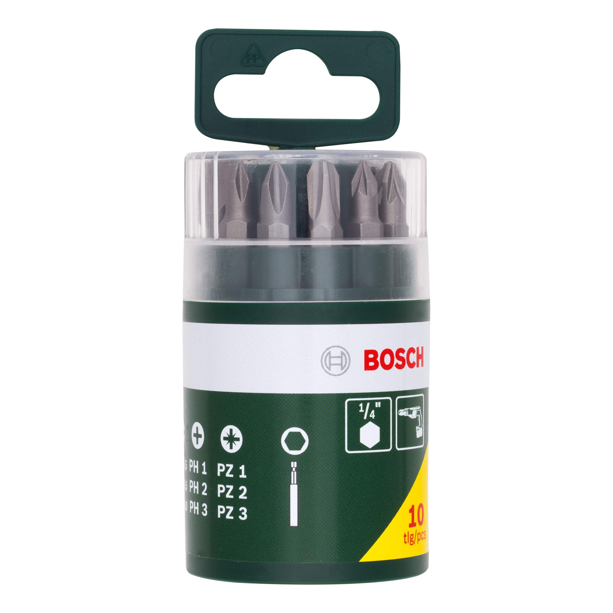 Bosch 2607019454 Barattolo Inserti Avvitamento, 10 Pezzi, PH-PZ-Taglio