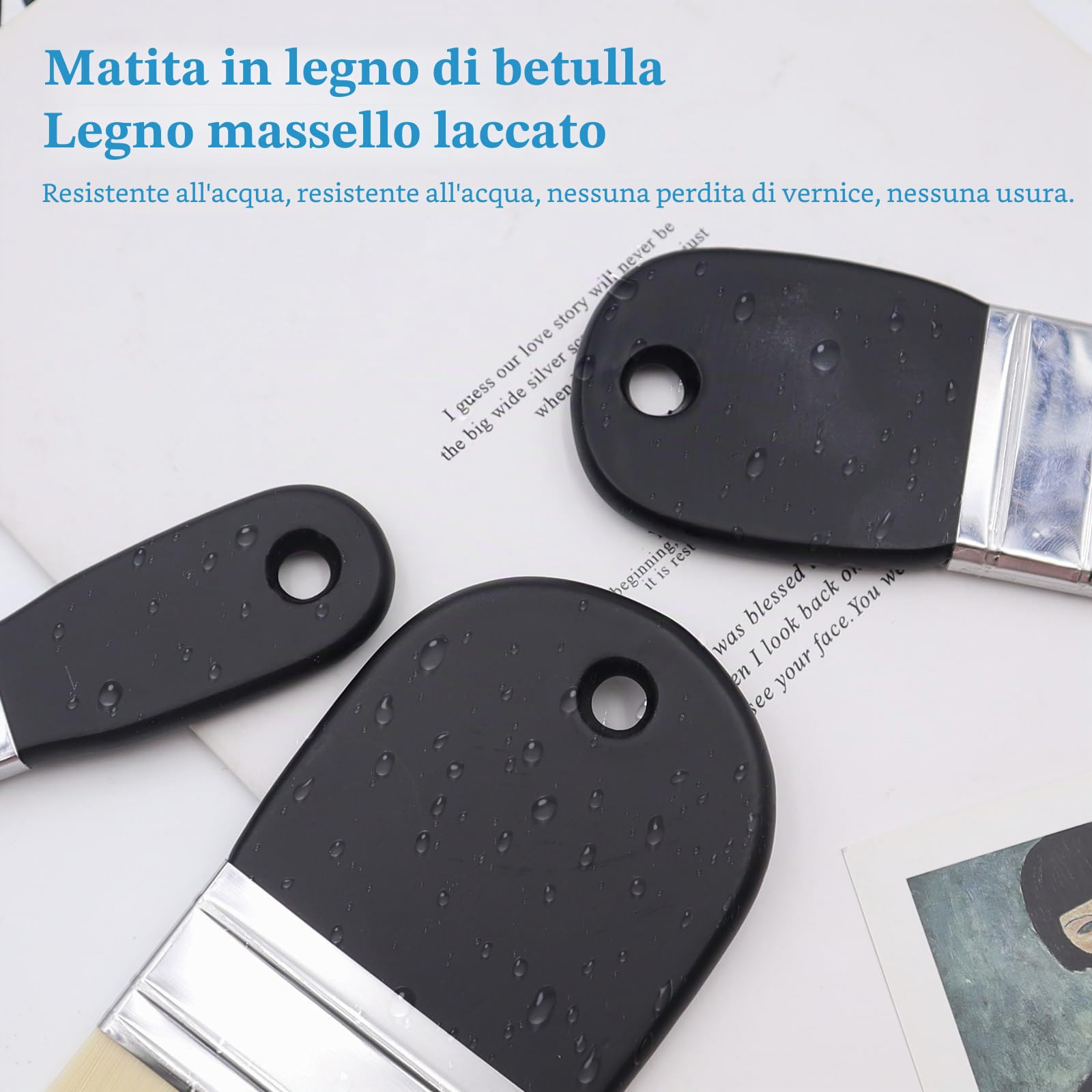 3 Pezzi Pennelli Piatti Pennello a Piatto in Nylon da 3.5 cm 5.5cm 7.5 cm di larghezza Pennelli Appesi di Vernice ad Olio Pennello per Pittura Pagaia per Pittura Acrilica Acquerello