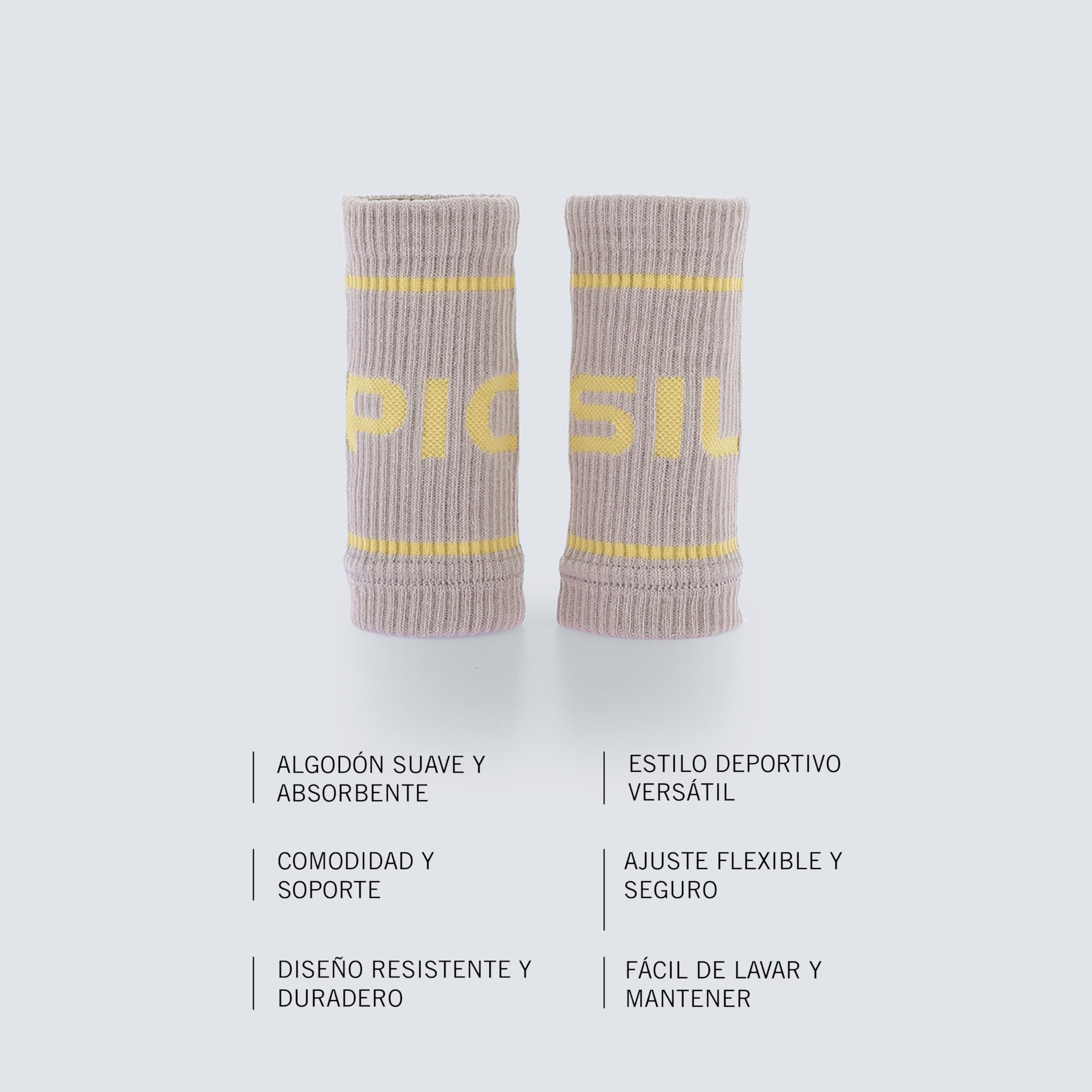 Muñequeras Deportivas de Algodón PICSIL Absorbentes Transpirables para Gimnasio Running Tenis
