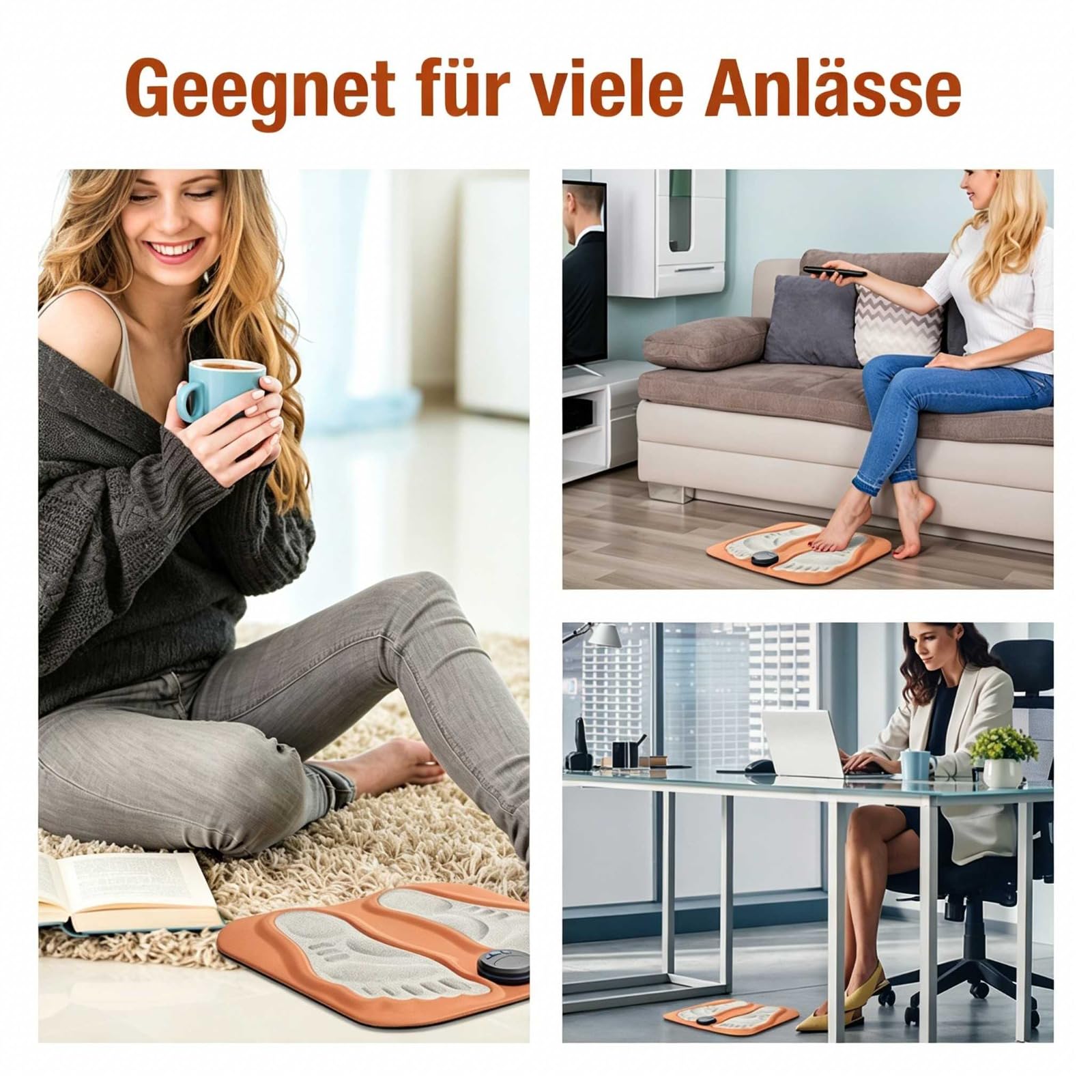 Orthoback ReNerv 3D EMS Fußmassagegerät mit Wärmefunktion (1 pcs) | EMS-Impulse lindert Nervenschmerzen, Heizfunktion, verstellbare Stufen, hautfreundlich, kompakt für Zuhause