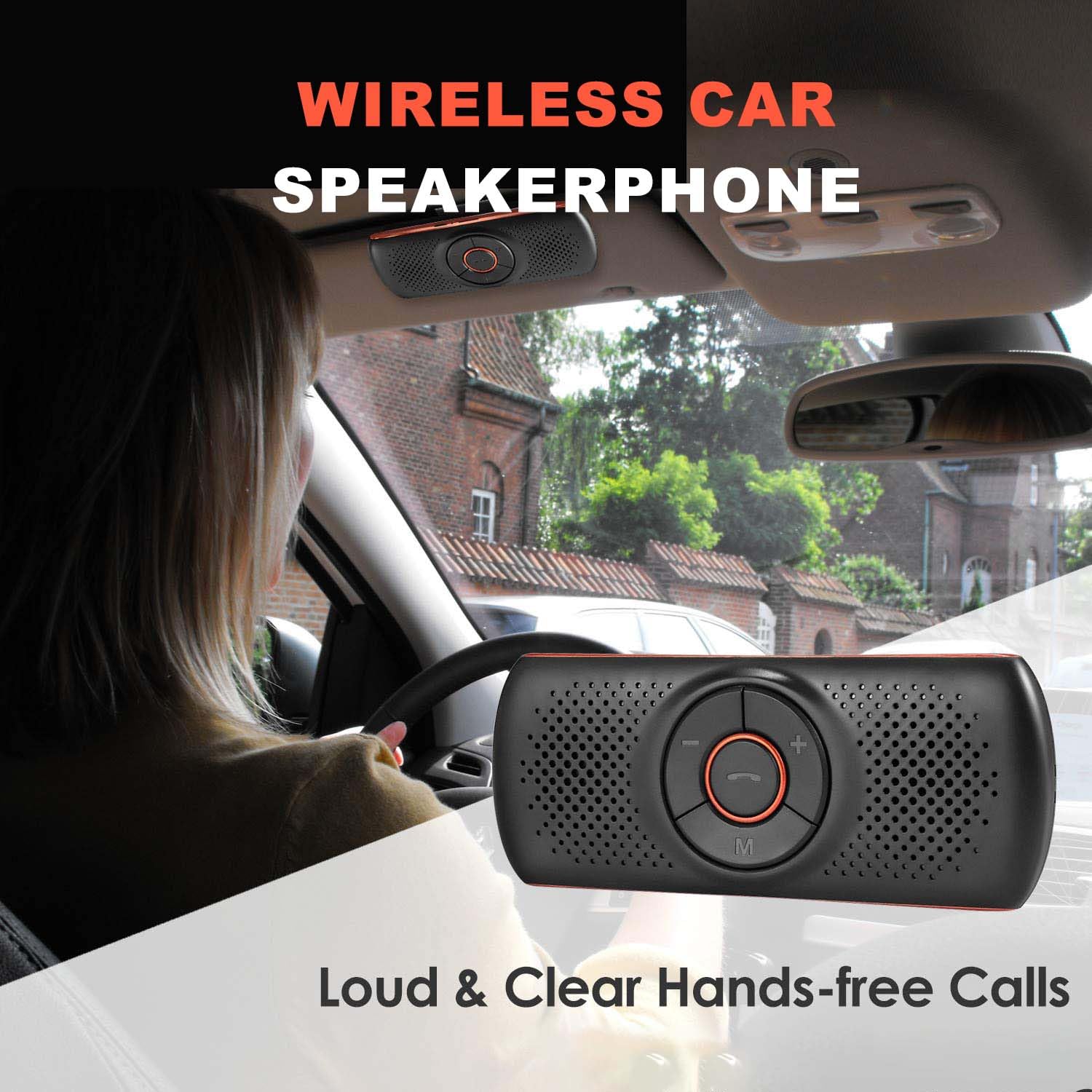 Bluetooth per Macchina per Citroen eMehari Jumpy SpaceTourer, Altoparlante da Auto, Kit Vivavoce per Parasole Doppio Telefono Supporto Voice Assistant