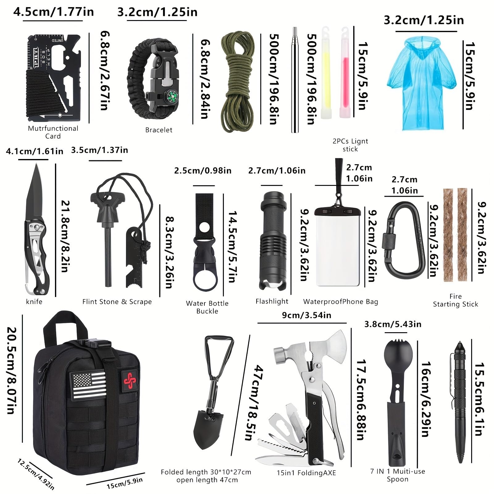 Survival First Aid Kit Survival Military Full Set Molle Outdoor Gear Emergency Kits Trauma Bag - View #4