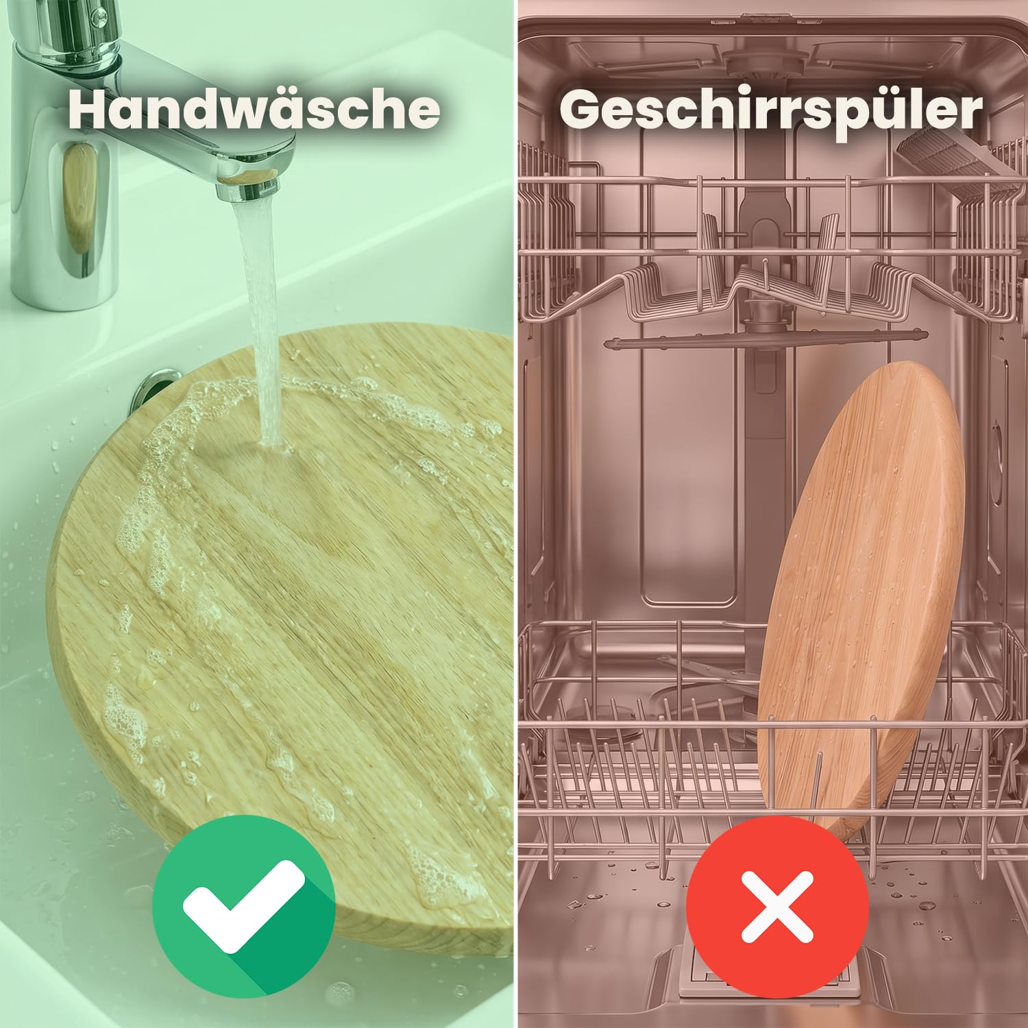 Drehteller Holz stabil mit Rutschfester Unterseite Durchmesser 40 cm | 40 cm, Robustes Buchenholz massiv, 360 drehbar, Stabiler Stand, Leichtgängige Rotation, Für Küche und Esstisch