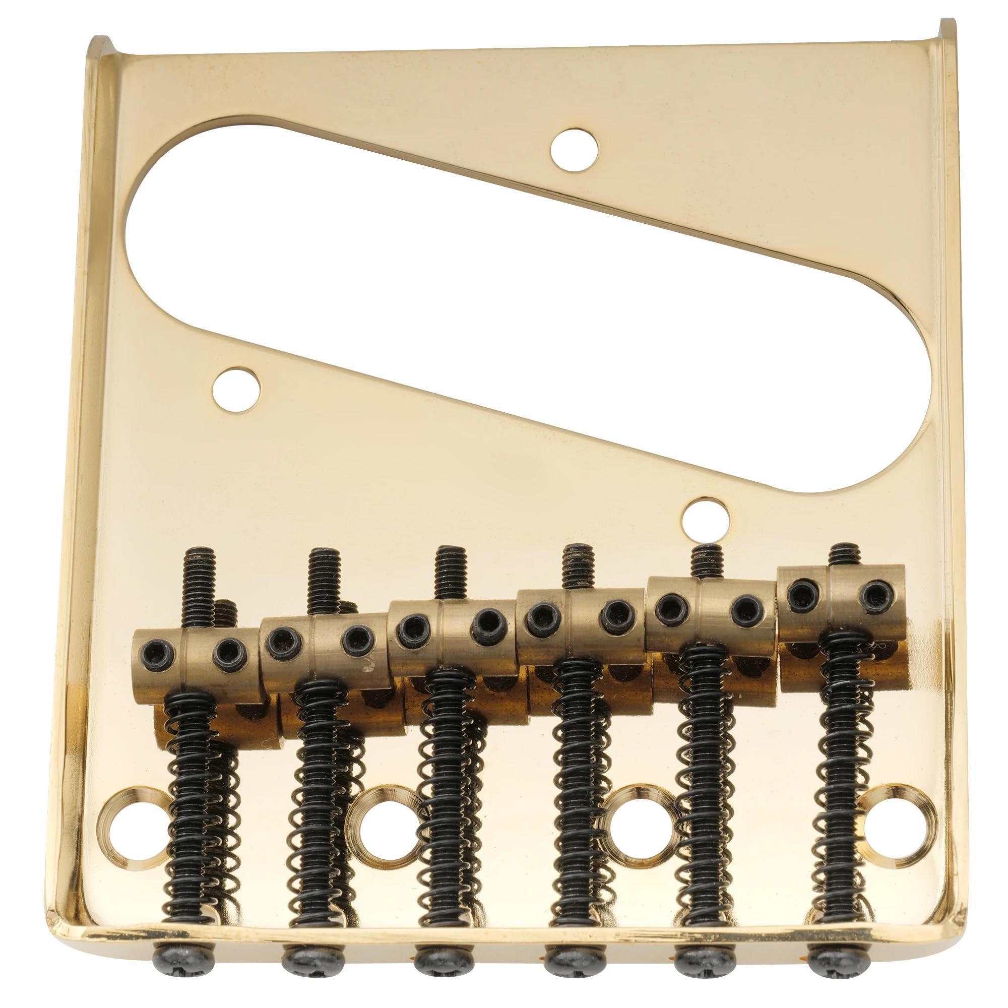 Mostek Gitarowy Mostek Do Gitary Elektrycznej 54 Mm W Stylu Vintage Z 6 Częściami Zamiennymi Mosiężnych Siodełek(Gold)