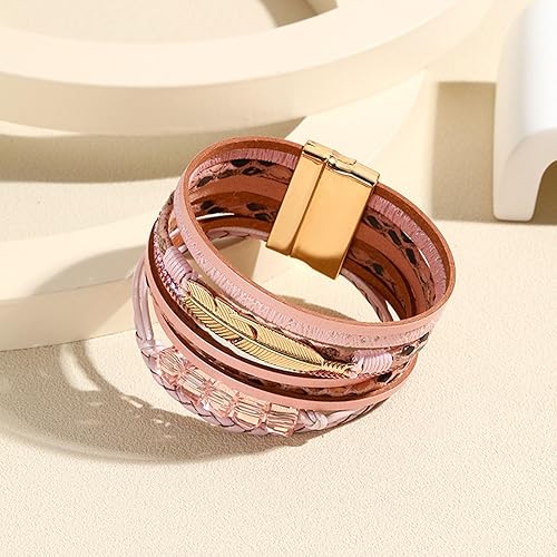 Miniatura 2 de Long tiantian Pulseras de cuero para mujer, pulseras de moda para mujer, pulsera de plumas, joyería bohemia para mujer, pulseras para mujer, regalos