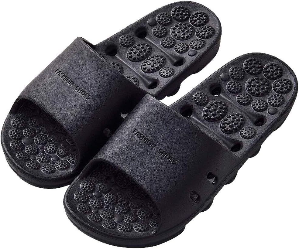 FINLEOOShower Sandal Slippers with Drainage Holes Quick Drying Bathroom Slippers Gym Slippers Soft Sole Open Toe House Slippers for Men and Women