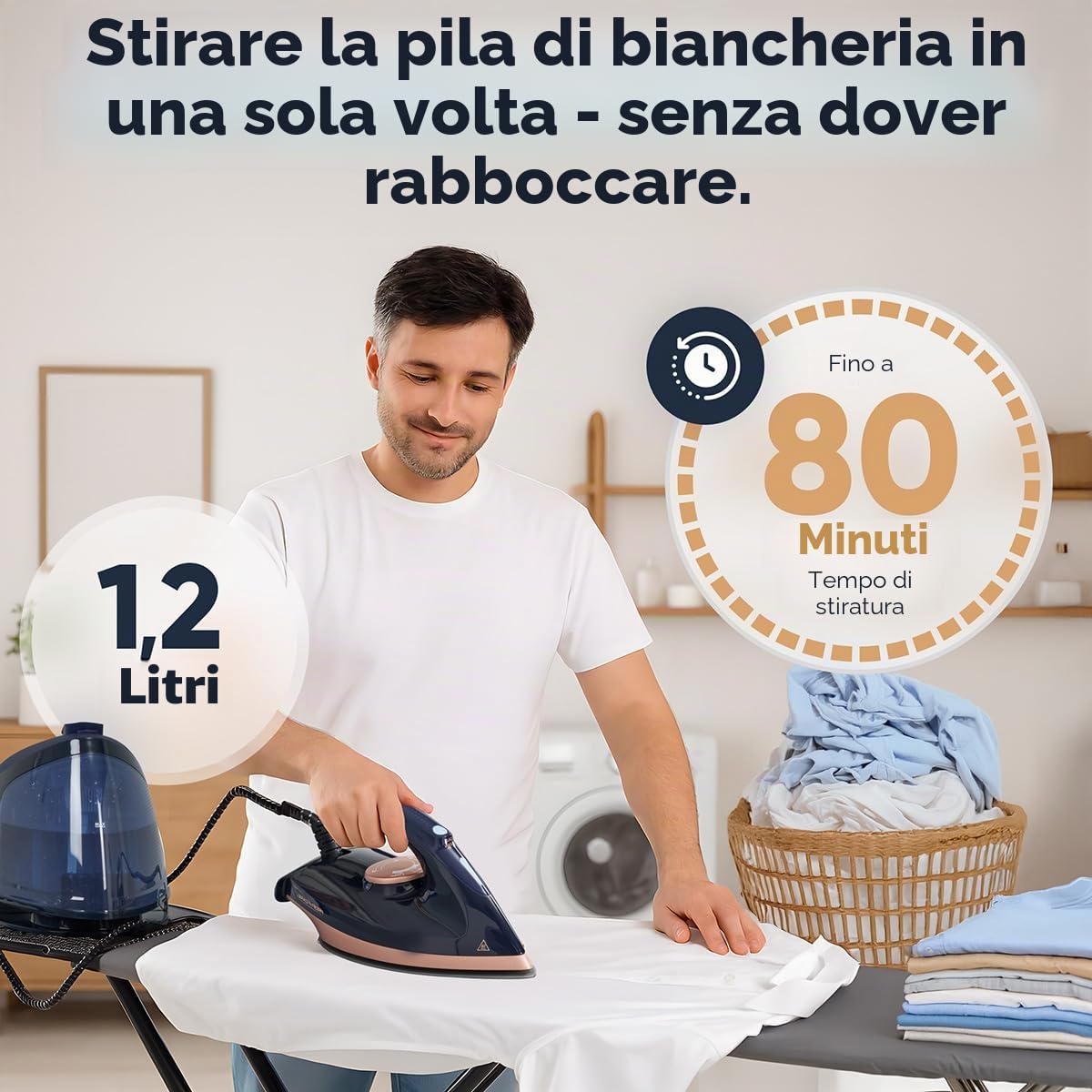 Stazione di stiratura a vapore ProfiCare® | Piastra in ceramica Superglide | Stazione di stiratura da 2400 W | Potente erogazione di vapore 150 g/min | Pressione 4 bar | PC DBS 3127