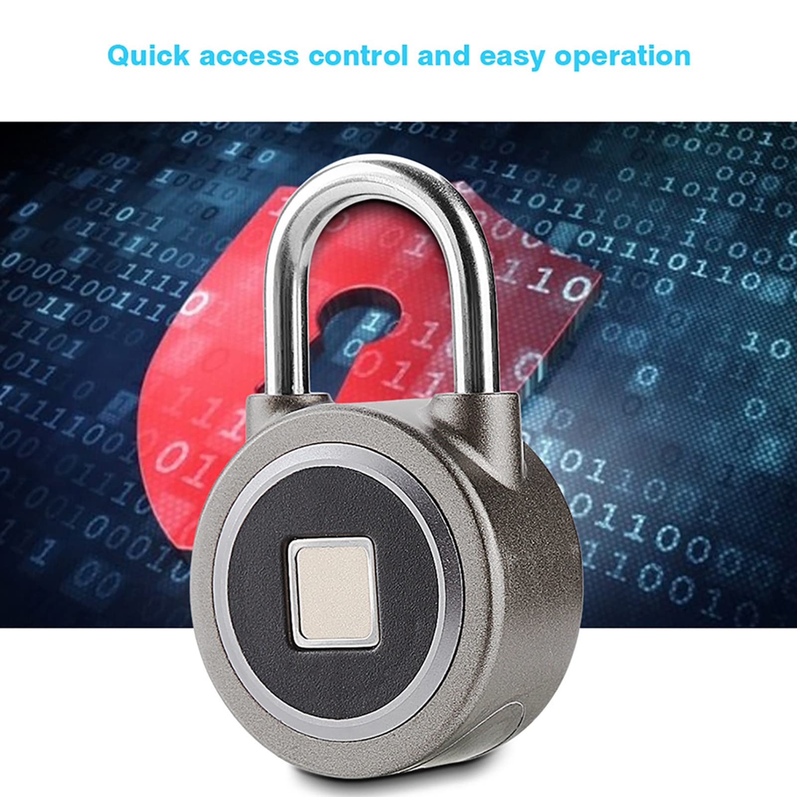 Rosvola Candado Bluetooth Inteligente con Huella Dactilar Resistente Al Agua para Seguridad sin Llave, Bloqueo Antirrobo, Monitoriza Fácilmente la Actividad, Puerta de Casa, Mochila