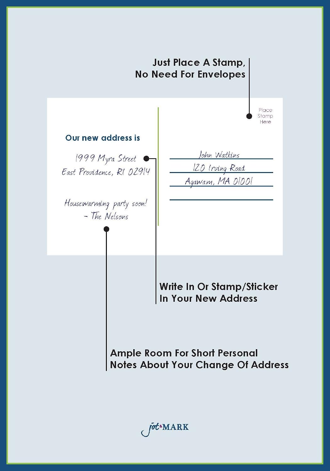Jot & Mark We've Moved Postcards for Moving Announcements, No Envelopes Necessary, 50 Cards per Pack (House)