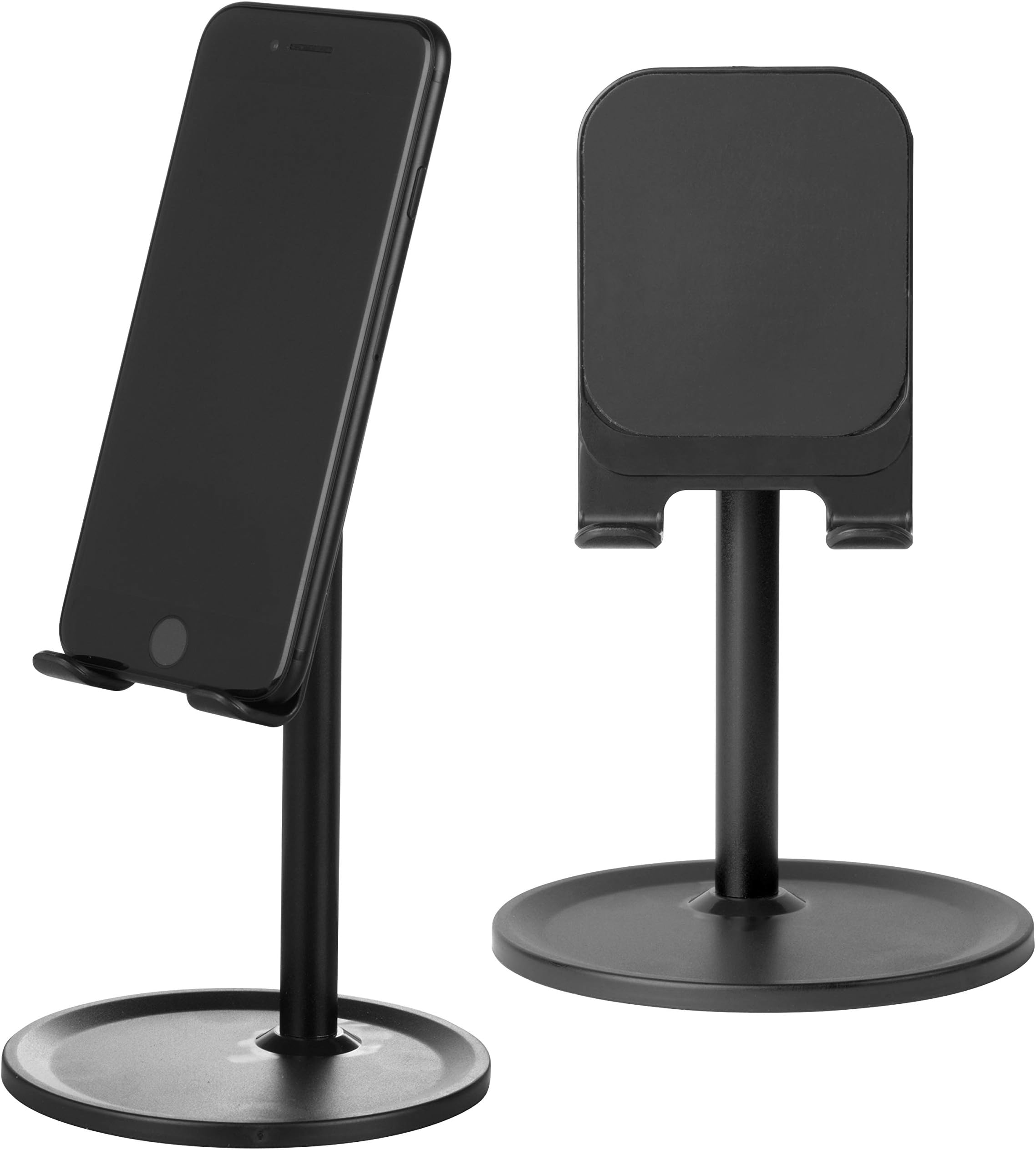 INTEMPO EE5980BLKSTKEU7 Sync Tablet and Phone Holder, Hands-Free Desktop Table Mobile Stand, Swivel Head, Secure Hold, Video Calling, Streaming, Compatible with All Phones and Tablets, Black