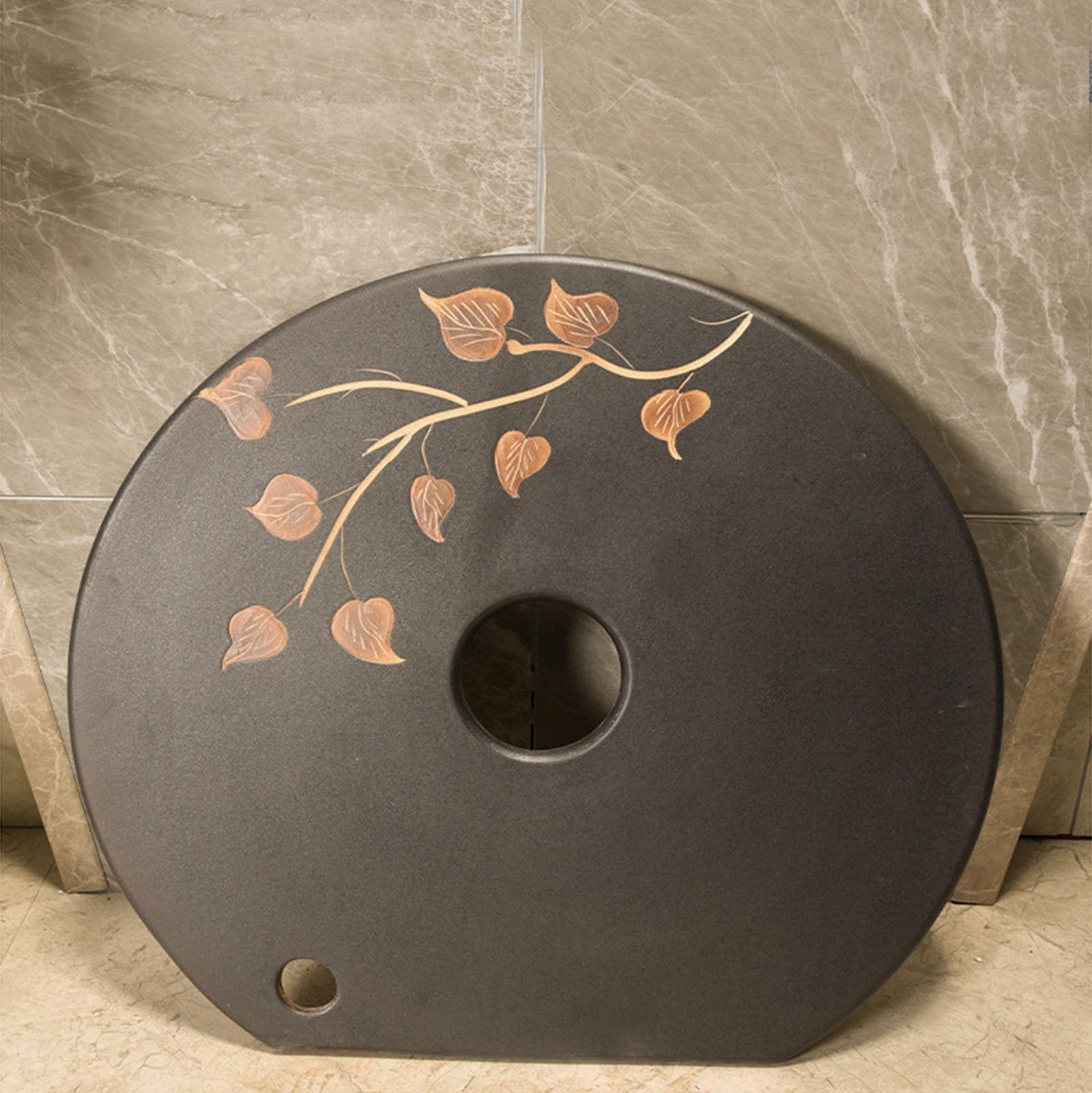 Nowoczesna ceramiczna umywalka łazienkowa, okrągła wolnostojąca umywalka z gliny kaolinowej, do domu, kuchni, patio, pralni, wewnątrz i na zewnątrz, 2-częściowy zestaw, 4-częściowy zestaw