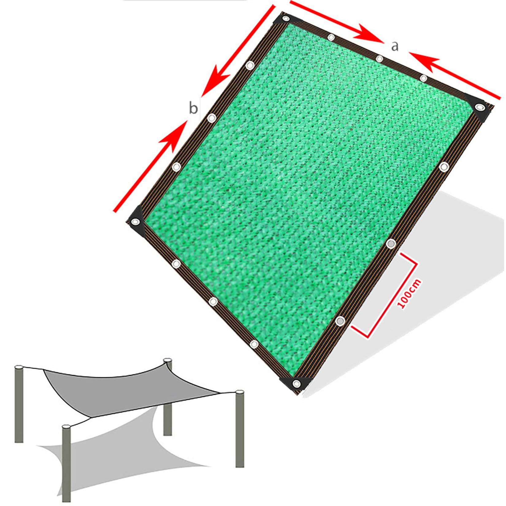 Green e - Toldo de protección UV con ojales, 80 % de bloqueo, transpirable, para invernadero, piscina de jardín, 8 x 11 m