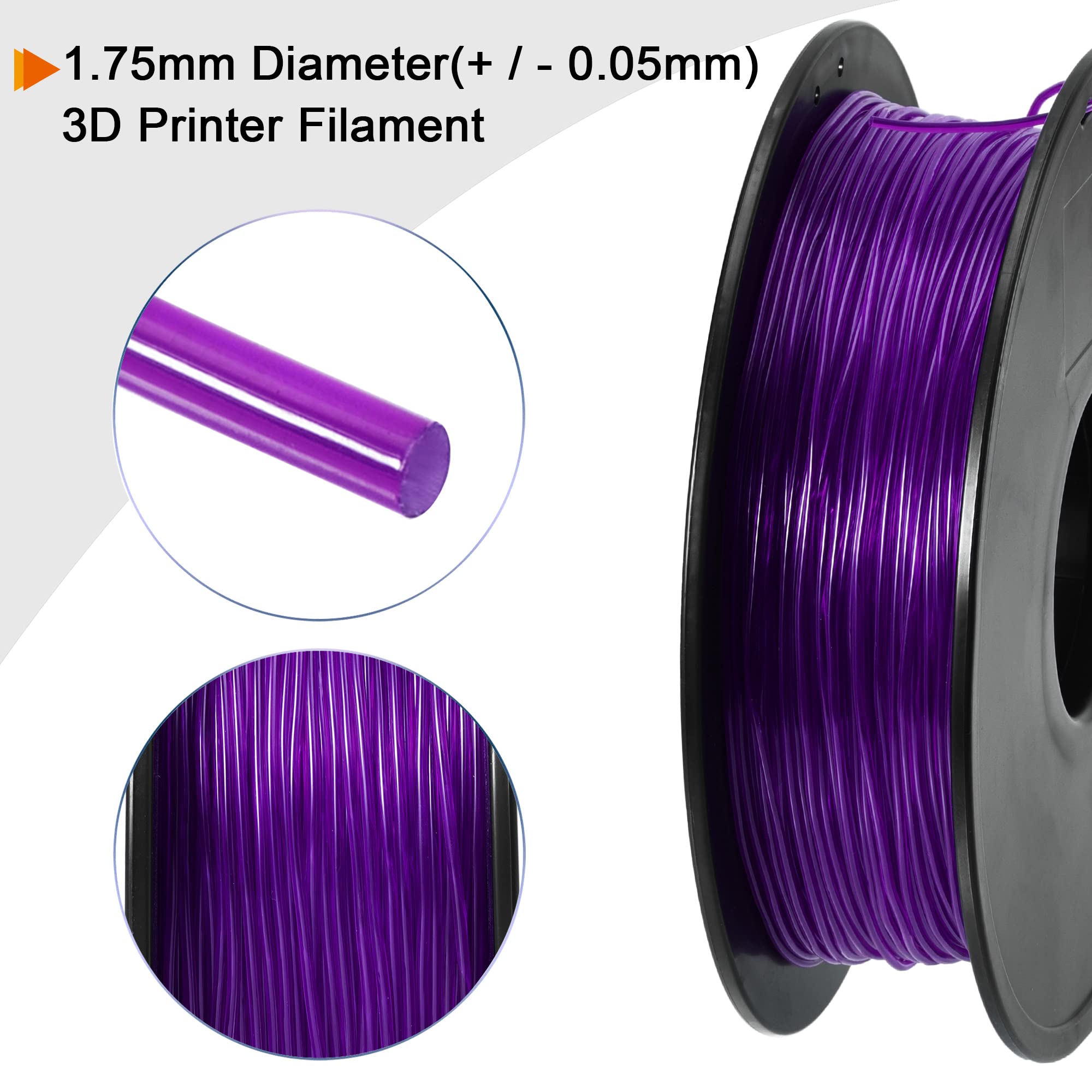sourcing map 3D Drucker Filament 1.75 mm TPU Filamente Maßgenauigkeit +/- 0.05 mm Lila