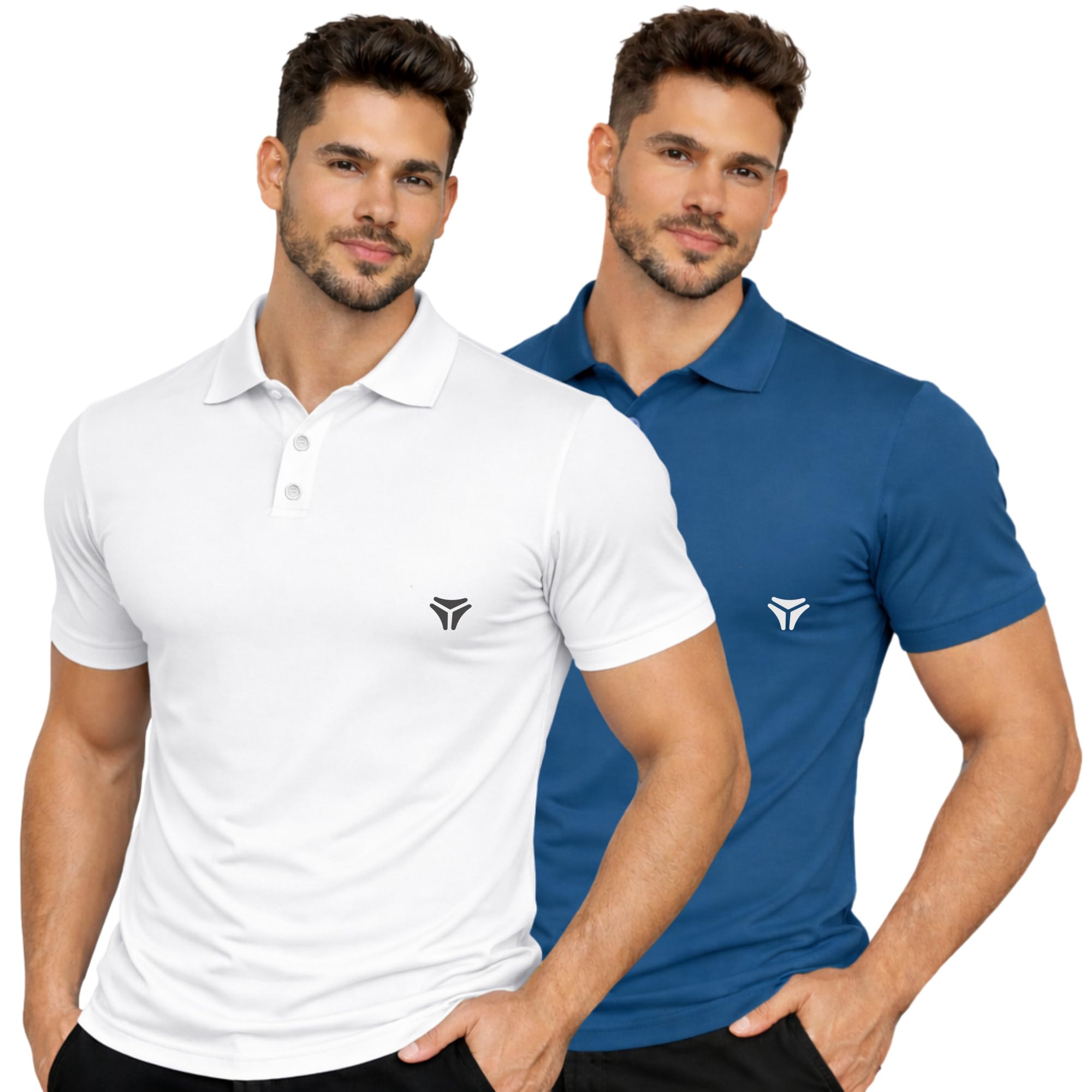 kyk Men’s Polo Collar Tee Combo (Pack of 2) | Half Sleeve Teshirt | Regular Fit with Solid Casual Office Wear | Breathable Summer Polo Tshirts-picture-9