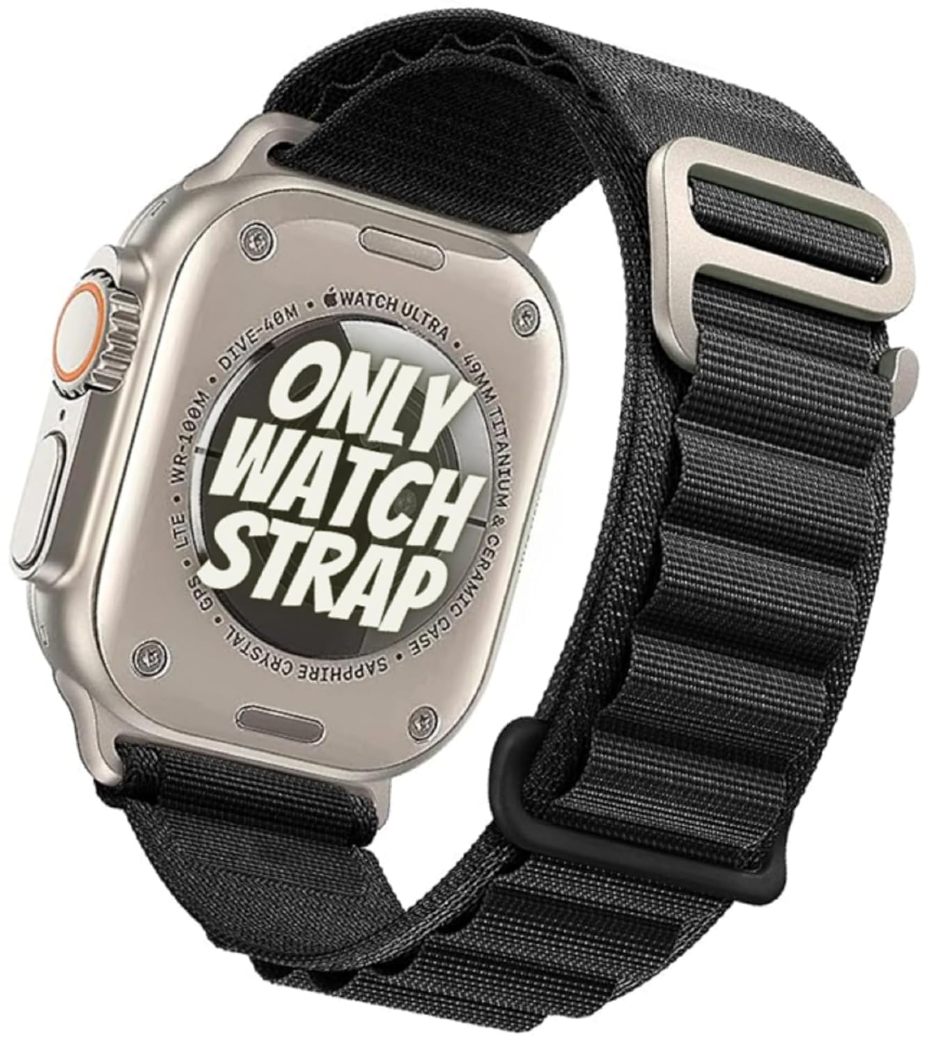 king shine Nylon Alpine Bands Compatible With Watch Band Straps 49mm 45mm 44mm 42mm For iWatch Series Ultra/8/7/6/5/4/3/2/1/Se(only staps) (Watch Not Included) Black