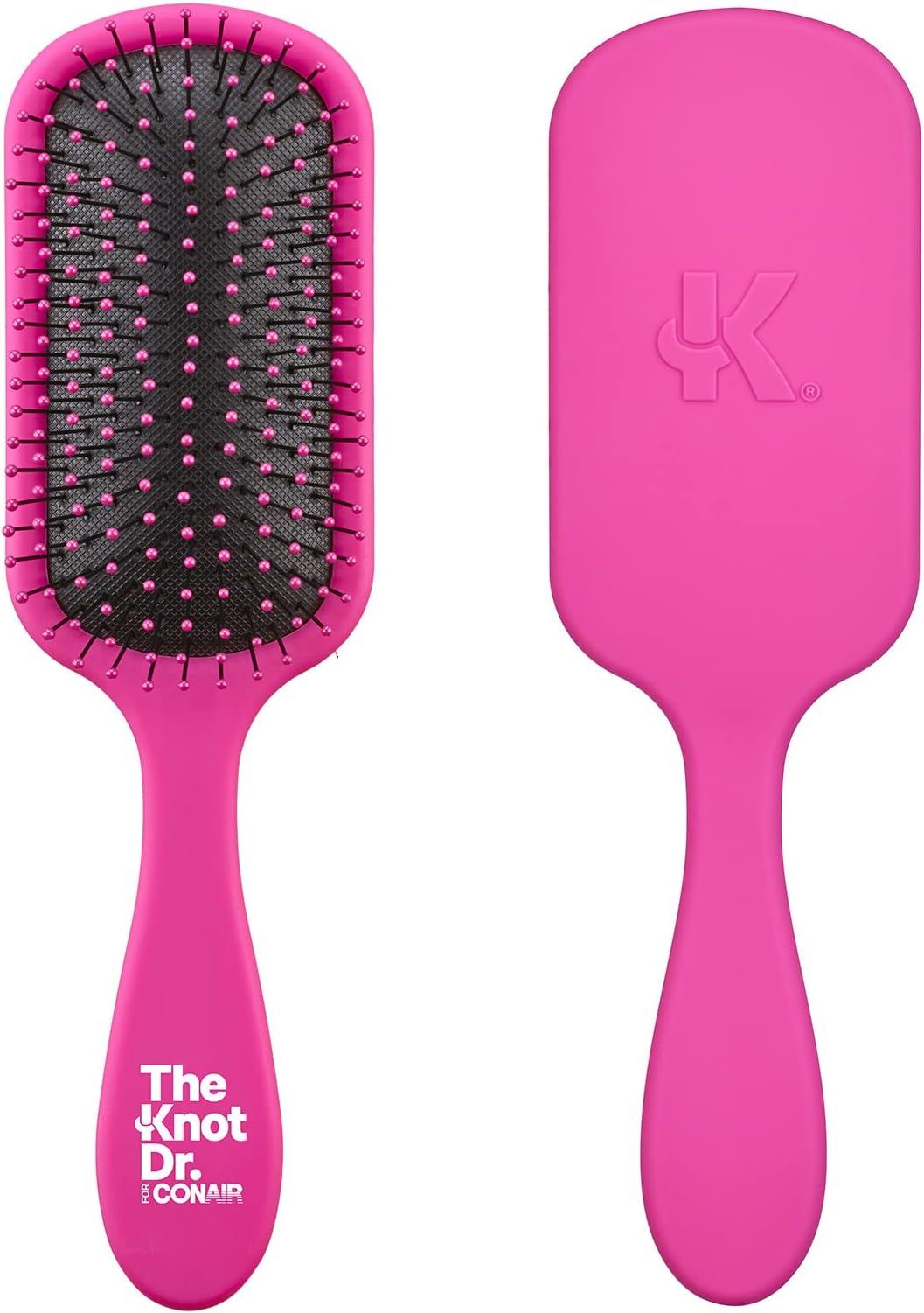 The Knot Dr. hair brush by Conair - Detangling hair brush - Removes Knots and Tangles in wet or dry Hair - hair brushes for women - Pink