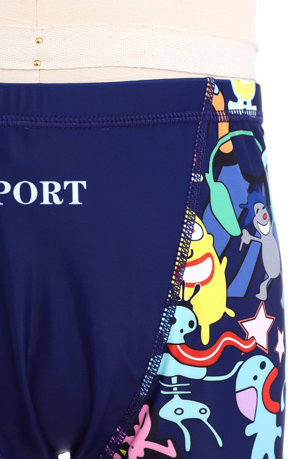 TiaoBug Boys Swim Shorts Print Pattern Quick Dry Waist Drawstring Swimming Pants Swimwear Shorts