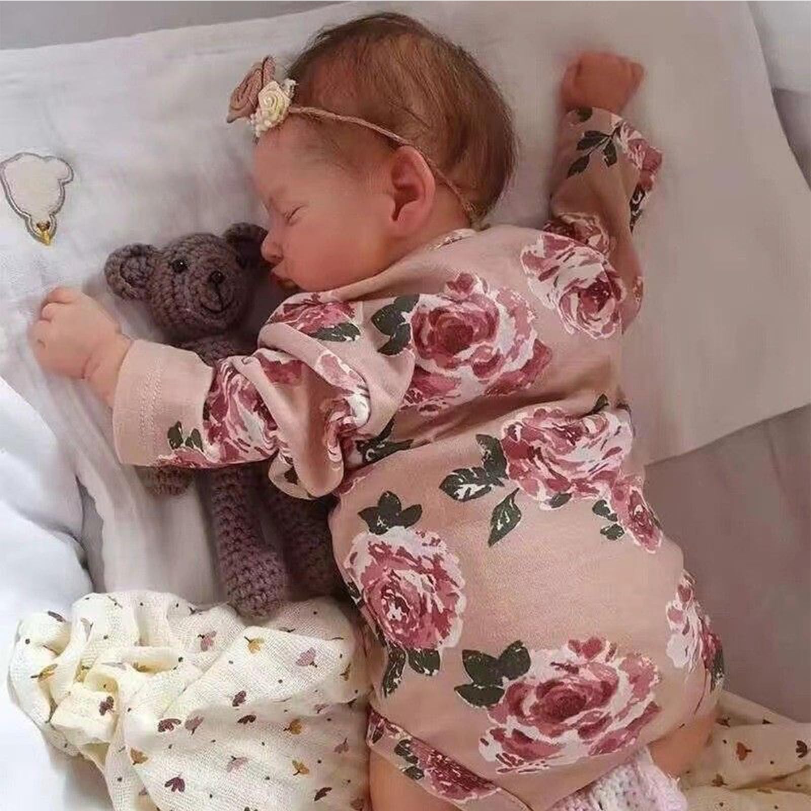 Lalki Reborn Female 20 cali 50 cm Miękki silikonowy korpus z bawełny, z opaską, smoczkiem, butelką i certyfikatem urodzenia