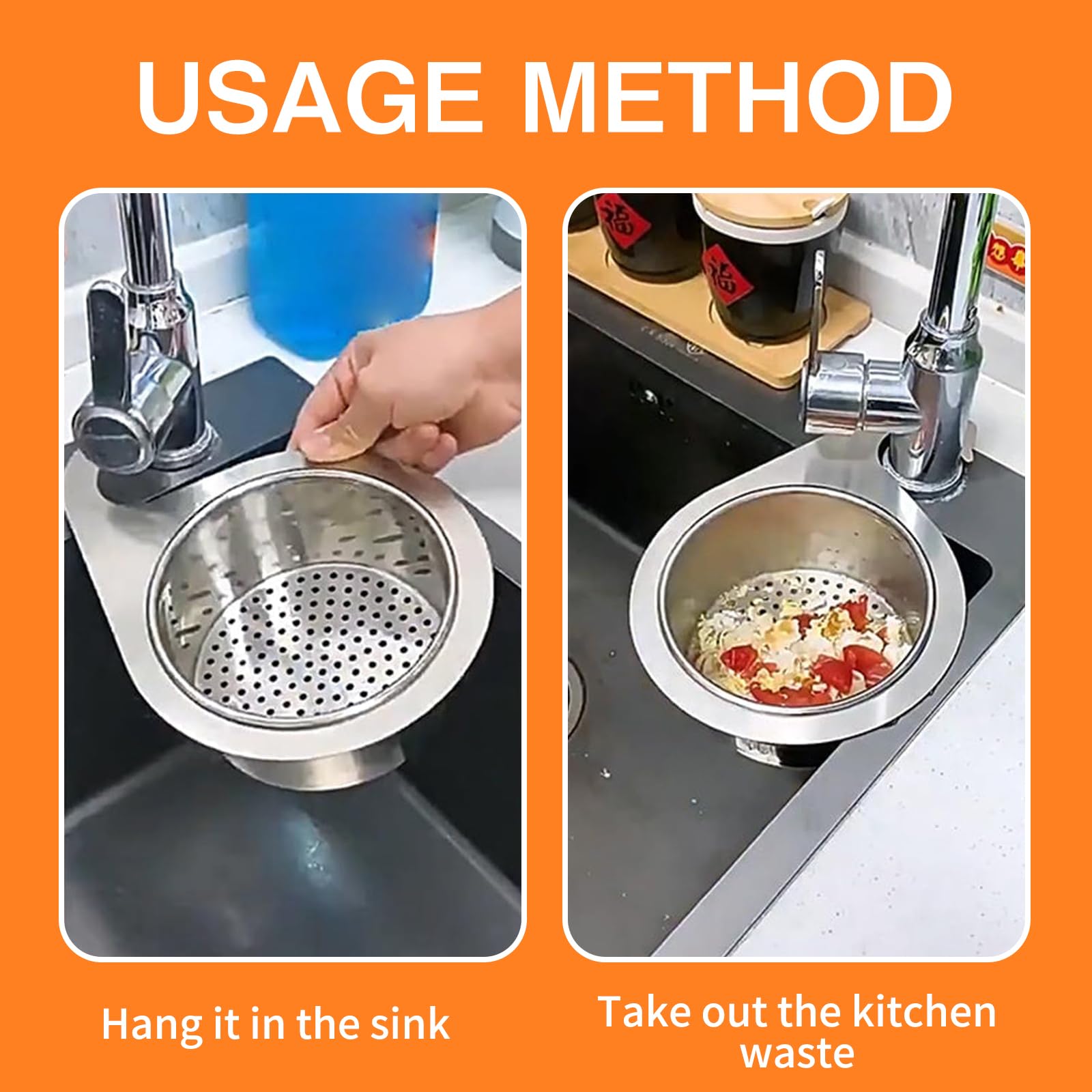 Stainless Steel Swan Sink Strainer Basket,Cestello Filtro per Lavello da Cucina Swan in Acciaio Inossidabile,Cestello per Lavello in Acciaio Inossidabile,Cestello per Lavello Swan