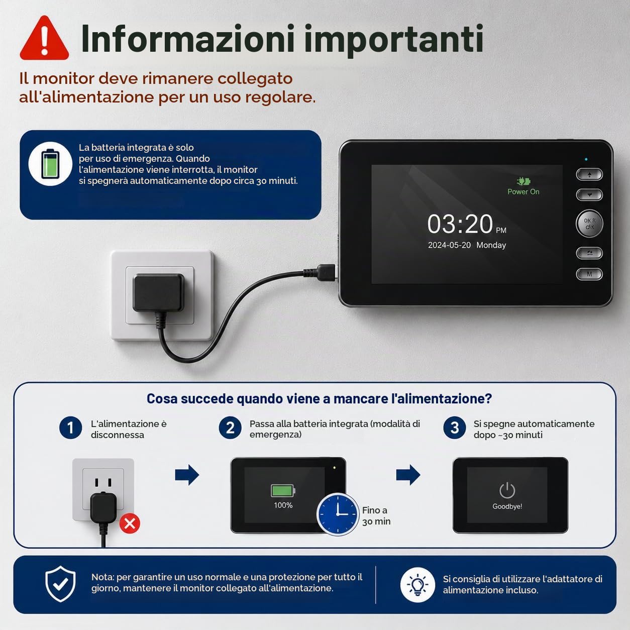 TKMARS Citofono Senza Fili da Esterno 1080P Impermeabile, Videocitofono Esterno con Schermo IPS 4.3", Doppio Audio e Registrazione,Campanello Senza Fili Senza WiFi o App, Videocitofono per Casa