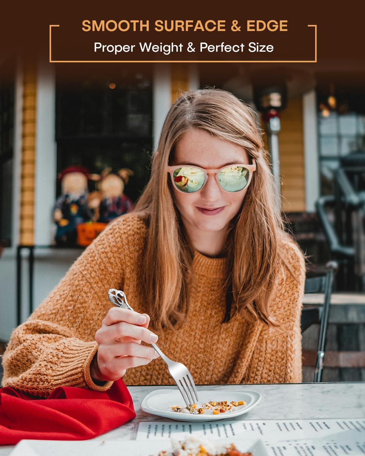 EUIRIO 48 Pieces Royal Silverware Set for 8, Gorgeous Retro Flatware Set with Steak Knives, Premium Stainless Steel Vintage Cutlery Utensils Set with Forks Spoons and Knives, Dishwasher Safe