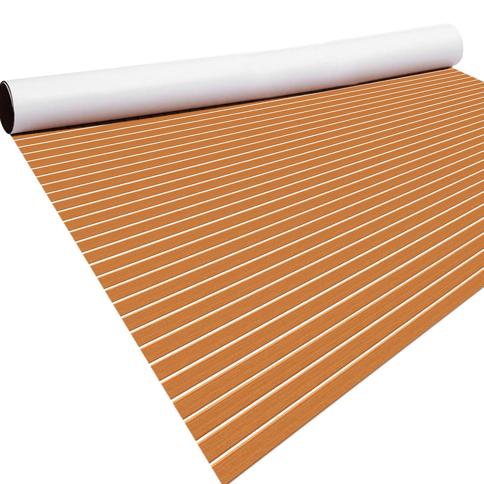 HXBYX Large Size Faux Teak EVA Foam Boat Flooring with Self-Adhesive Backing Marine Boat Decking Floor for Boats Kayak Yacht Swim Motorboat Platform RV 7.87'x7.87'/5.9'