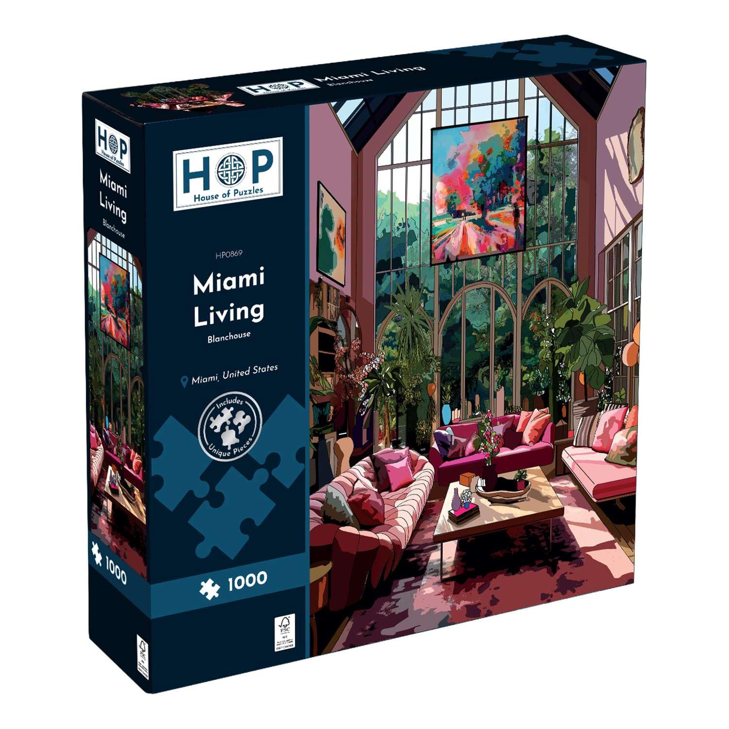 The House of Puzzles Miami Living 1000 Piece Puzzle | Cool Jigsaw Puzzle — image 1