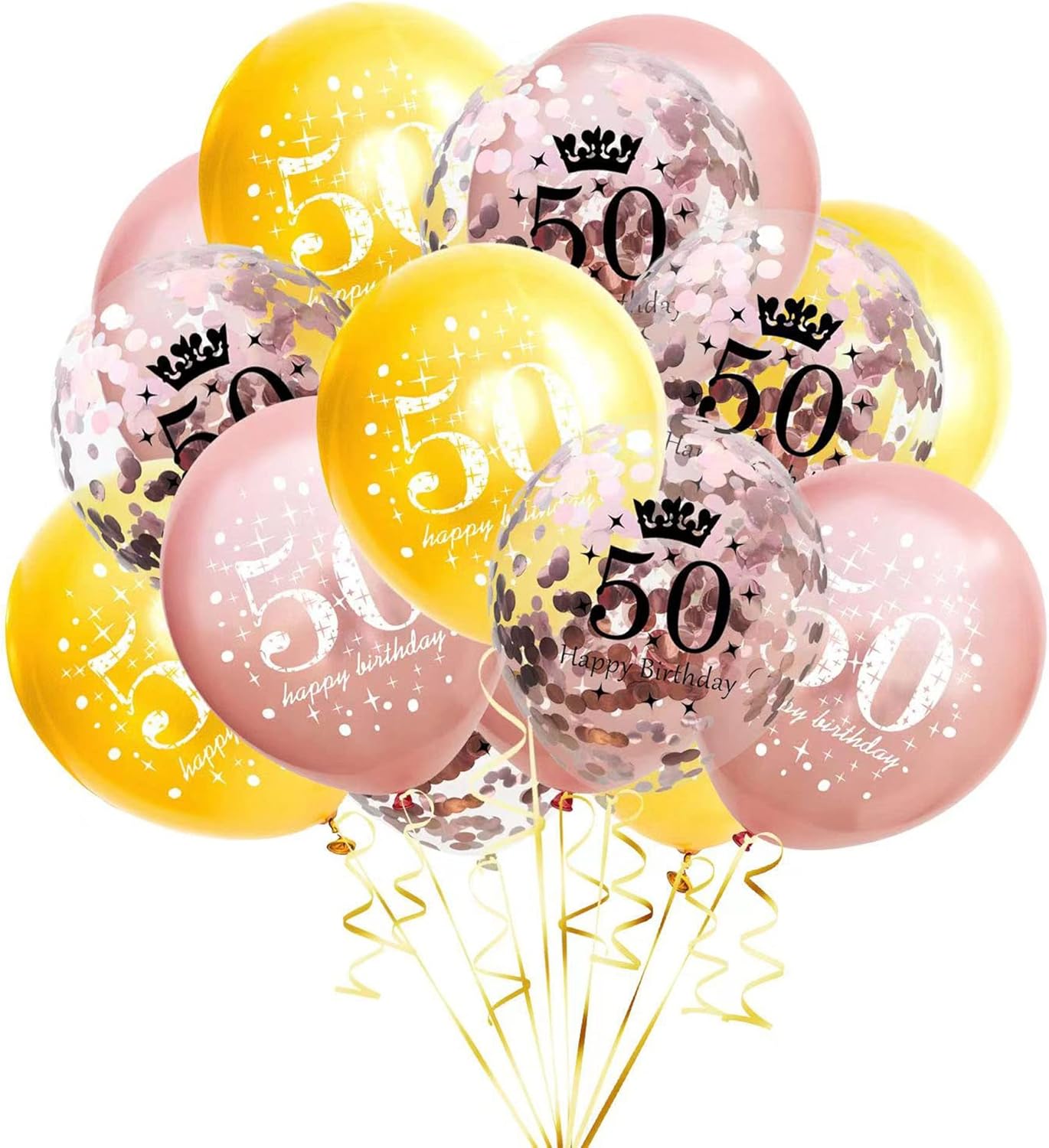 SHUNTAI 50th Birthday Balloons Women Rose Gold 50th