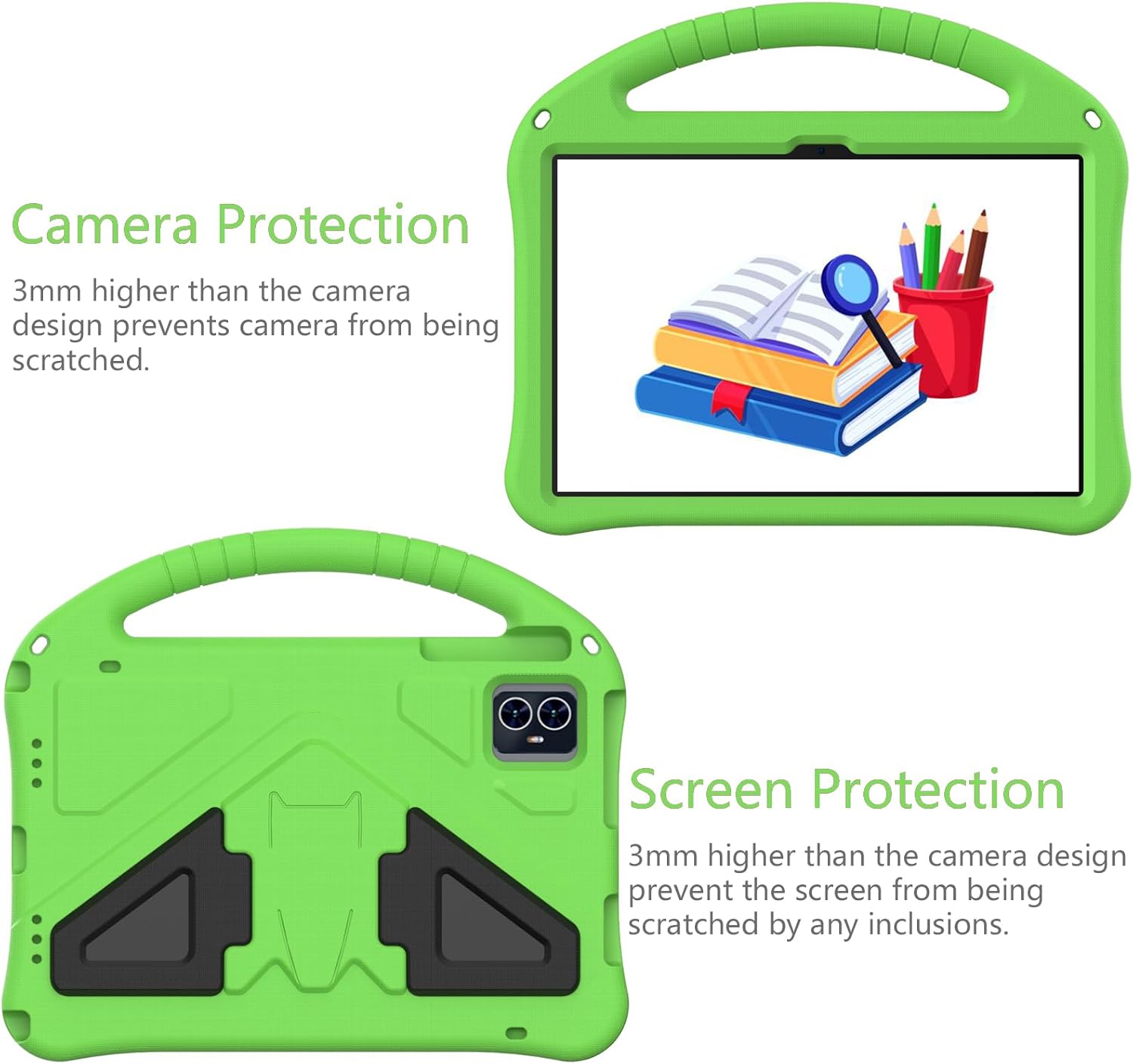 for TCL NXTPAPER 11 9166G 9466X 2023 Tablet Case for Kids - Durable Lightweight EVA Shockproof Protective Handle Stand Cover for TCL Tab 11 9466 (2023)(Green)