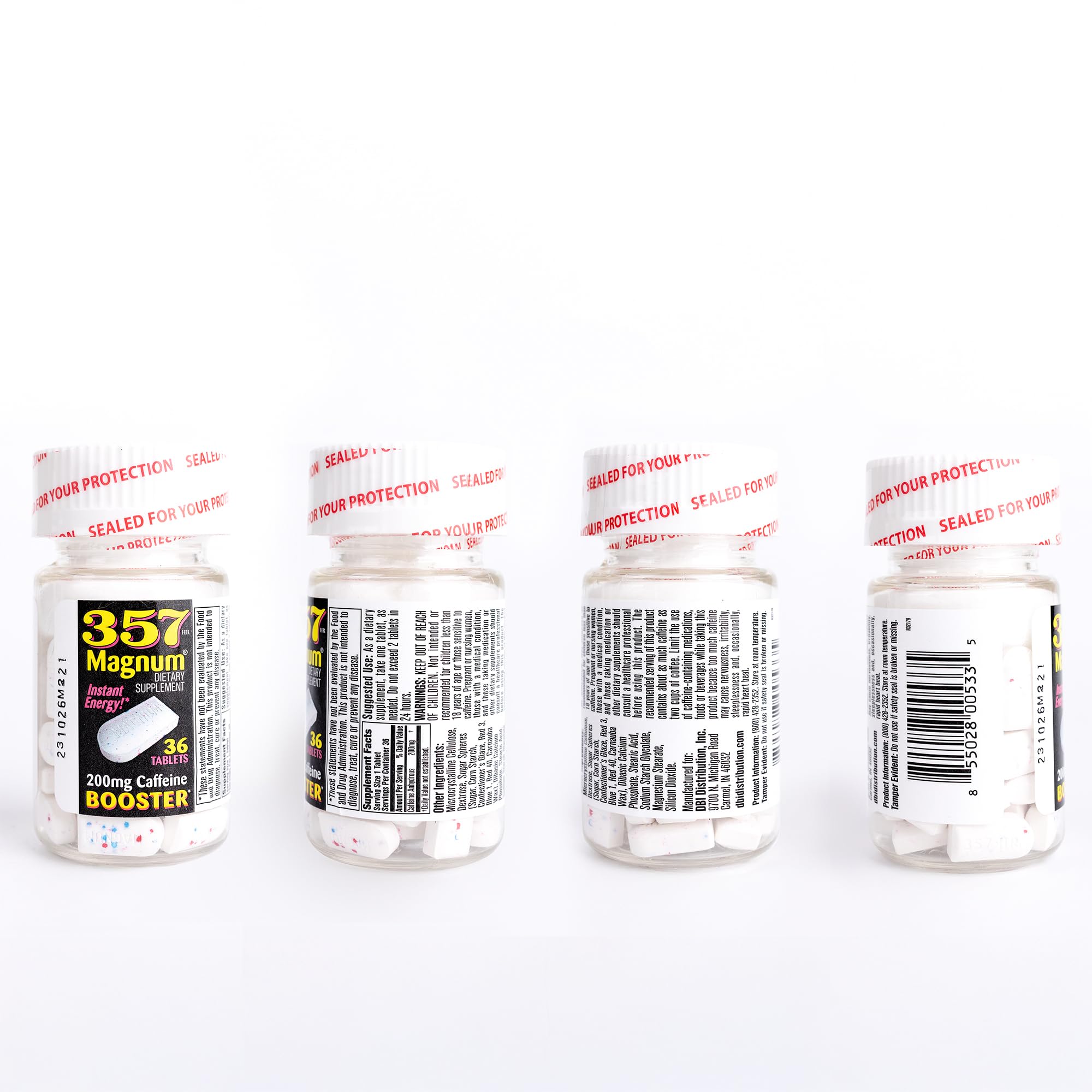 357 Magnum - Energy Tablets Formulated with Caffeine - 36 Capsules - 3 Pack