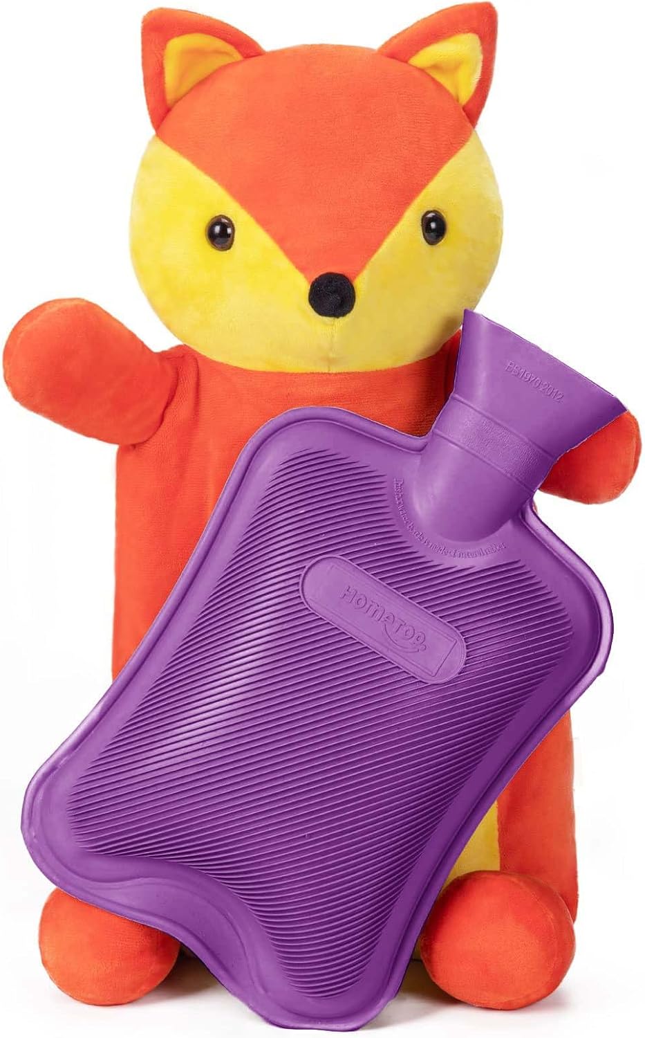 HomeTop Premium Classic Rubber Hot and Cold Water Bottle with Cute Stuffed Fox Cover (2L, Purple) : Health & Household
