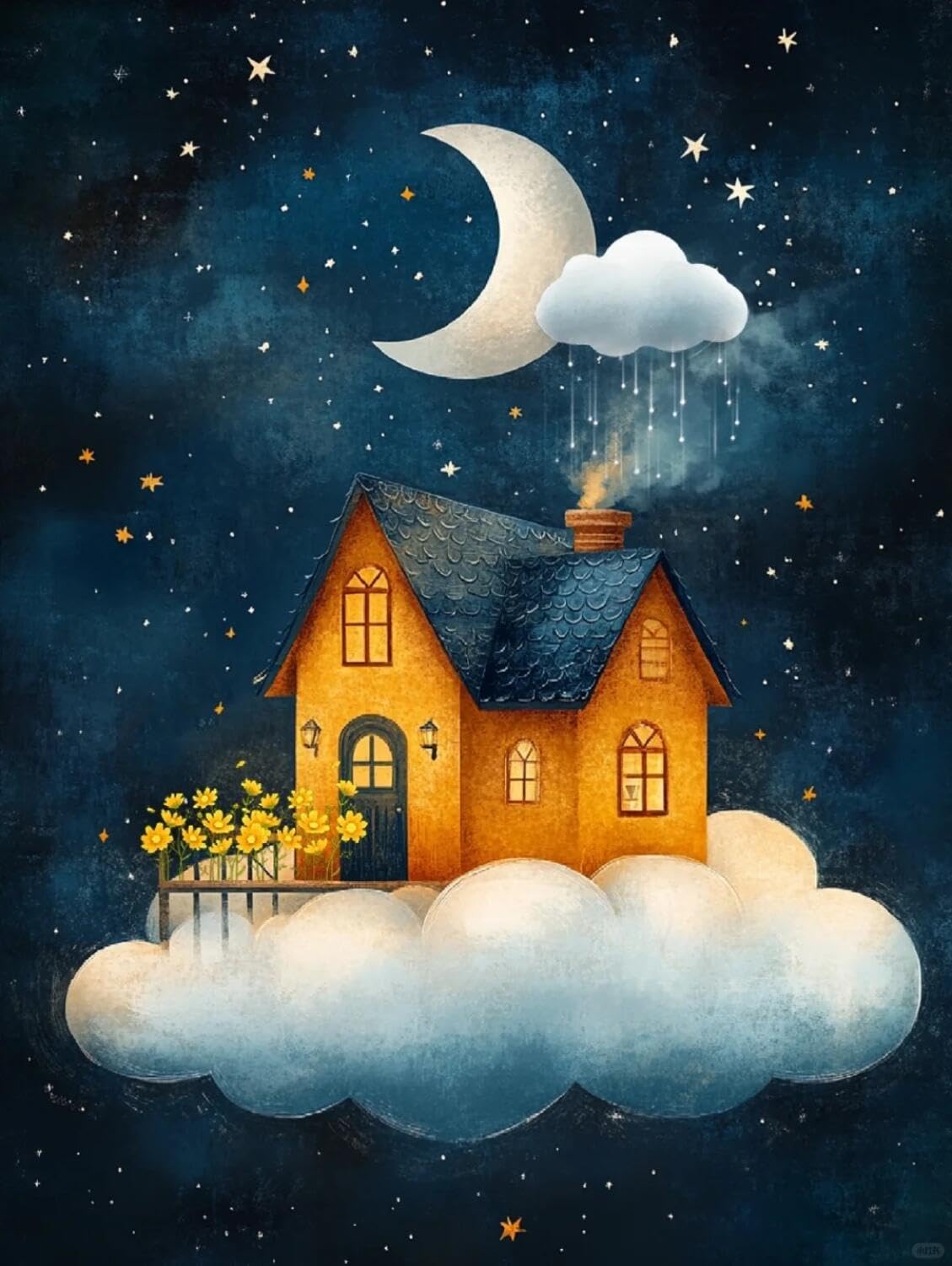 Rqwybcaxn Seed Bead Embroidery Kits Cartoon House 40x50cm