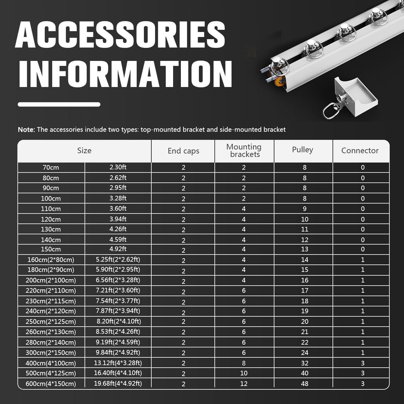 Heavy Duty Ceiling Curtain Track - Thickened Silent Aluminum Alloy Curtain Rod for Room Partitions & Privacy, Ideal for Hotels & Hospitals (White, 70cm/2.3ft)