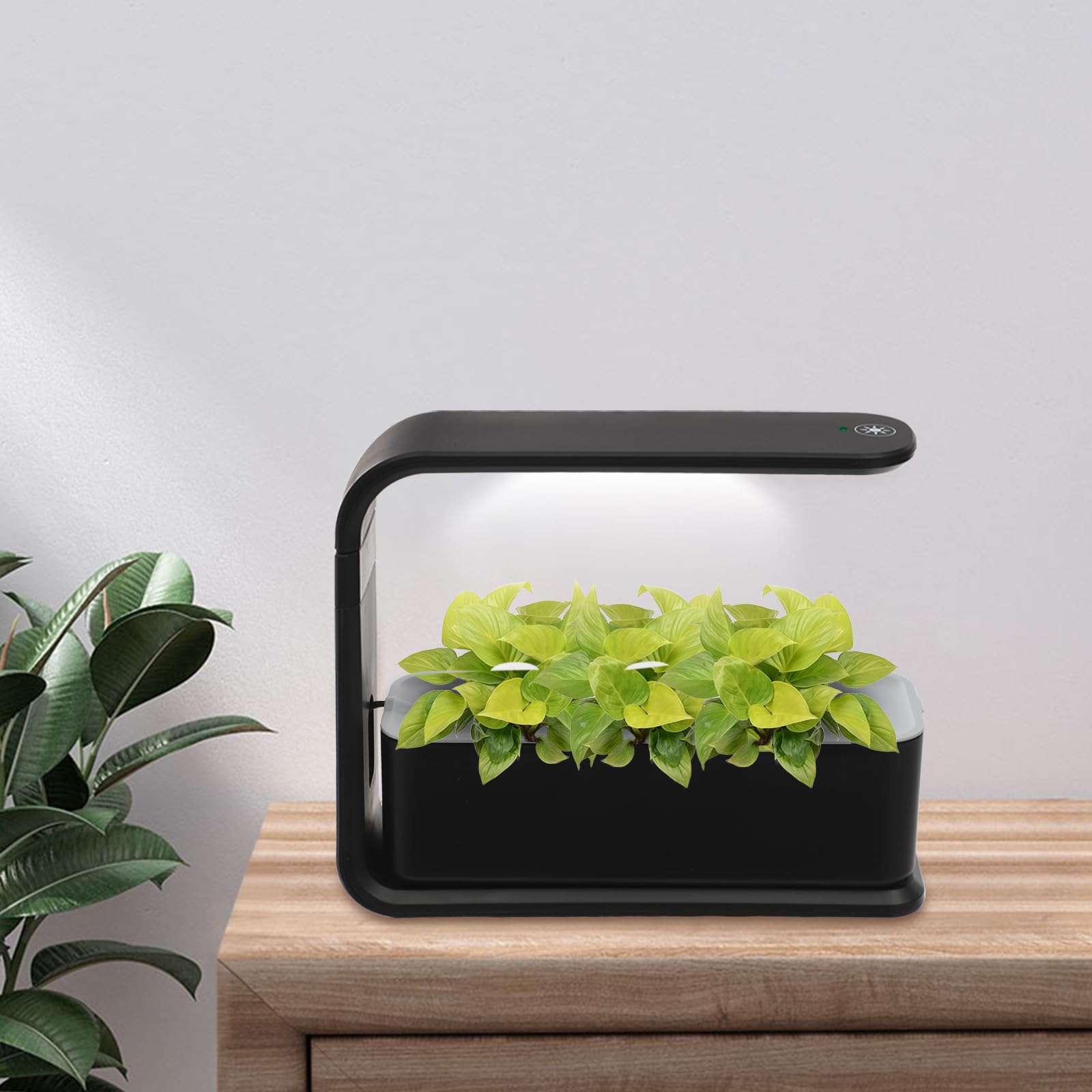 Sistema di coltivazione idroponica, 3 manicotti da interni con luce LED per la crescita e timer, piante idroponiche, giardino interno per casa, ufficio (nero)