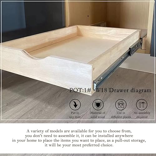 Miniatura 6 de Cajón de cierre suave, cajón de cierre suave, bandeja extraíble de madera, cajón de cocina, estante extraíble de madera, estante extraíble de