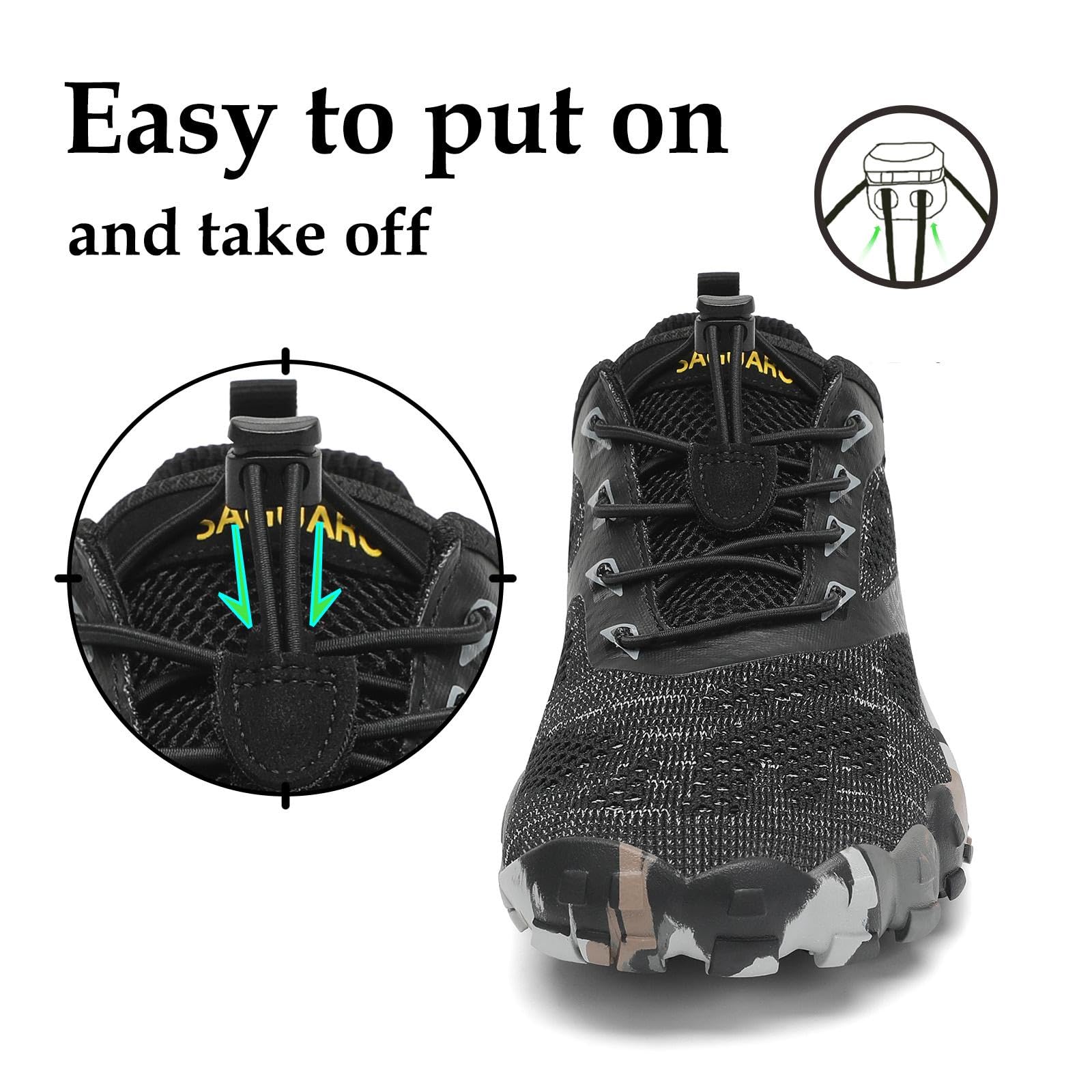 SAGUARO Scarpe Barefoot Minimaliste Uomo Donna - Scarpe Scogli Leggere Traspiranti Antiscivolo - con Padelle Larghe e Zero Gocce